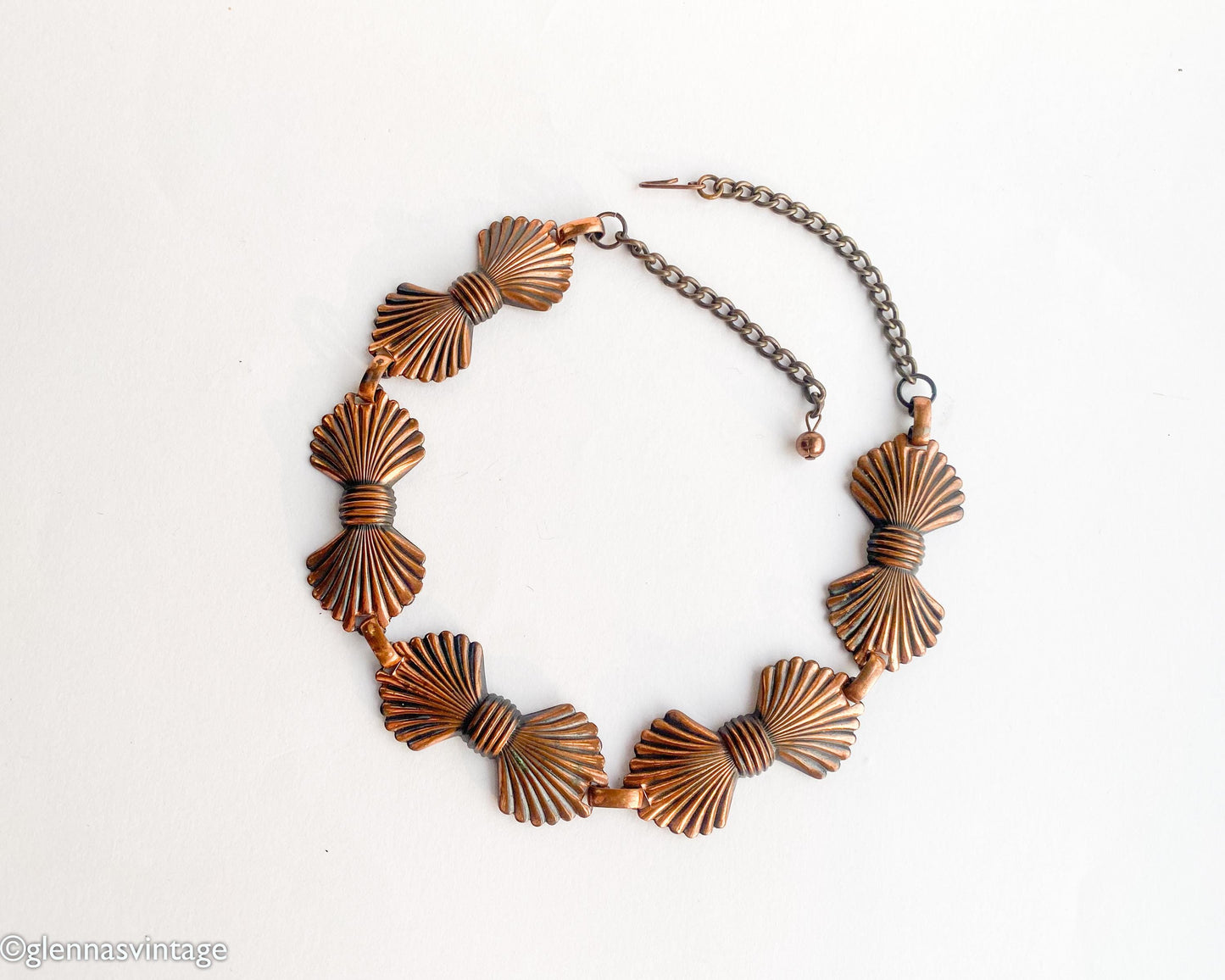 1950s Copper Necklace | Copper Bows Choker