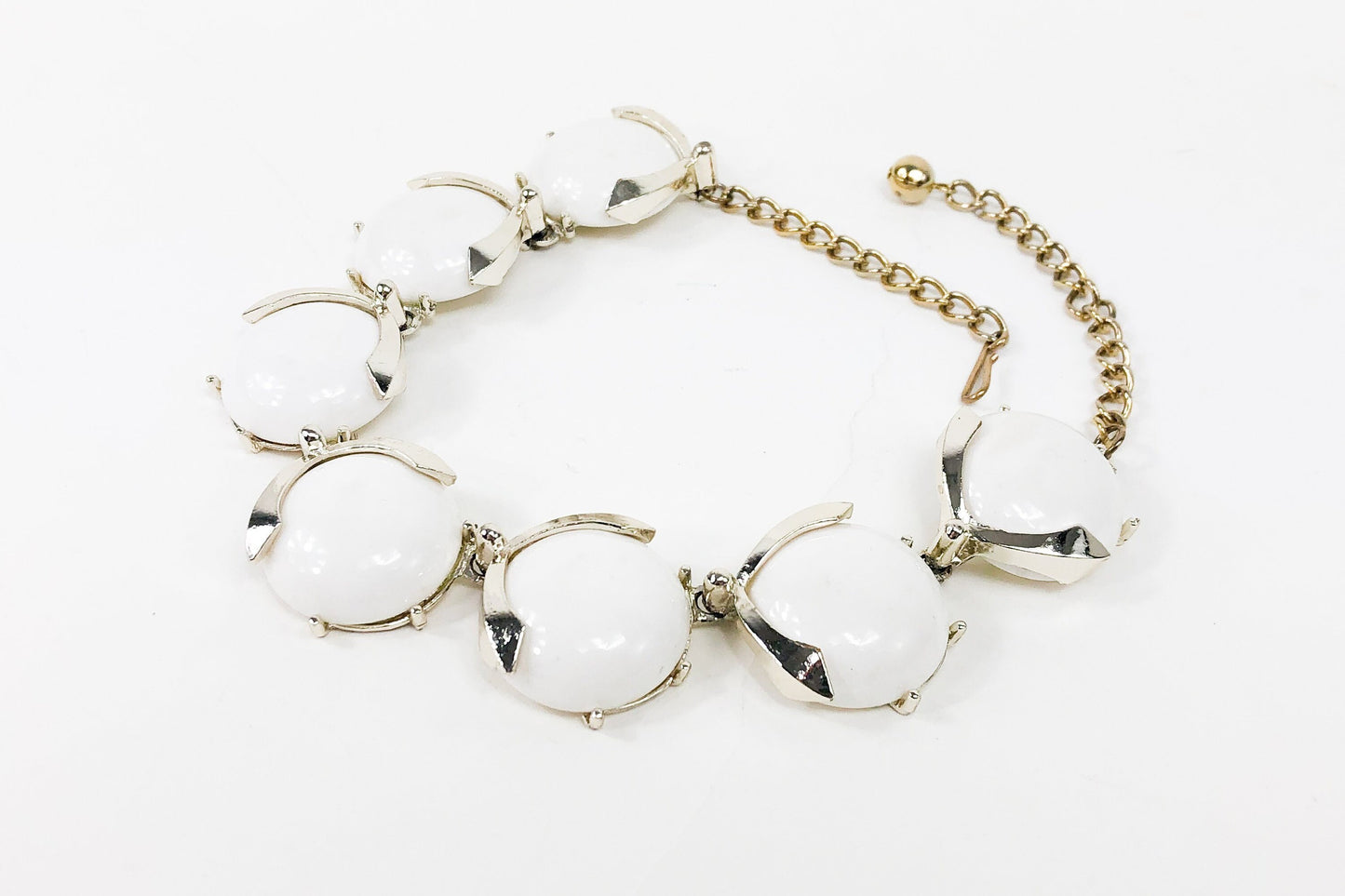 Coro | 1950s White Necklace  | 50s White Plastic Circles Choker | 50s White Plastic Necklace | Coro