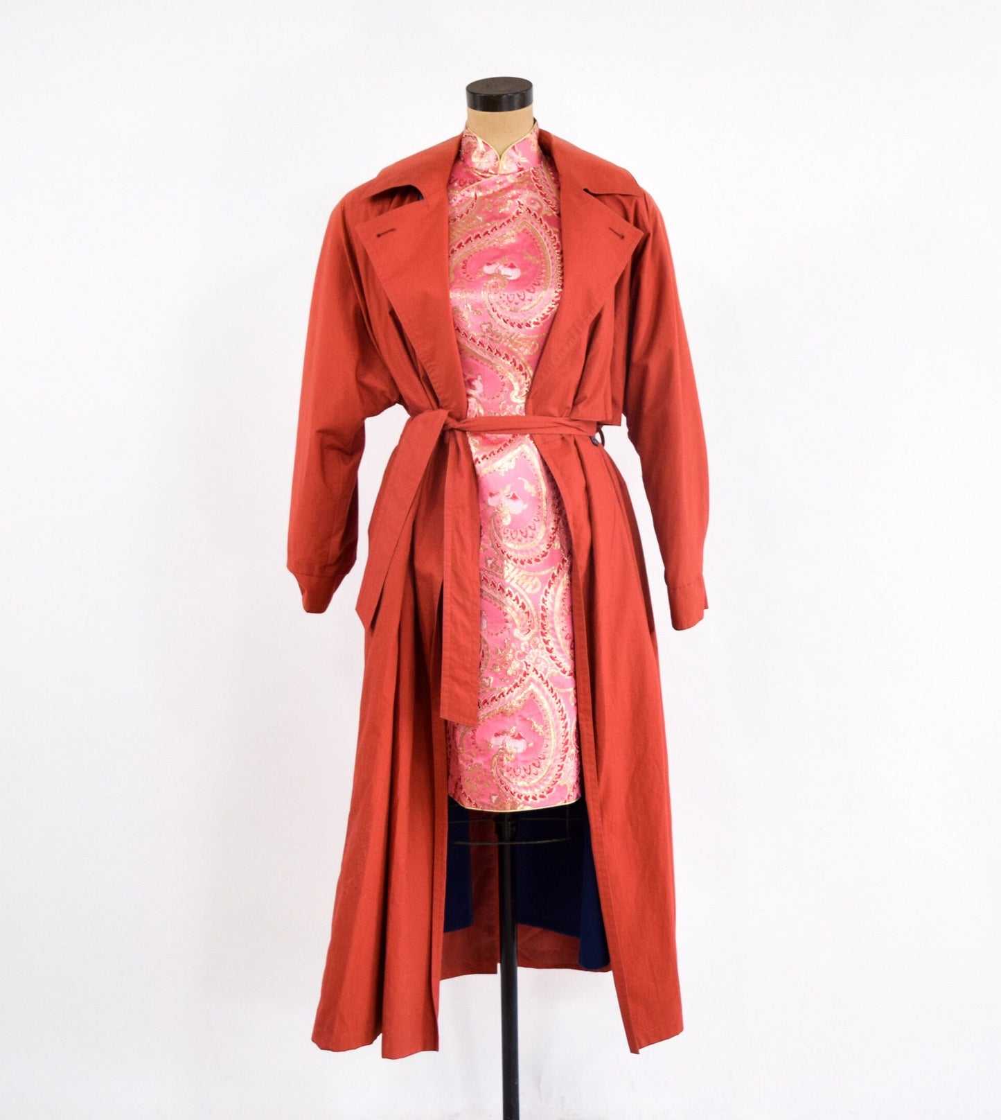 1980s Orange Trench Coat | 80s Orange Trench Coat | Sanyo Carlo Cohen | Large
