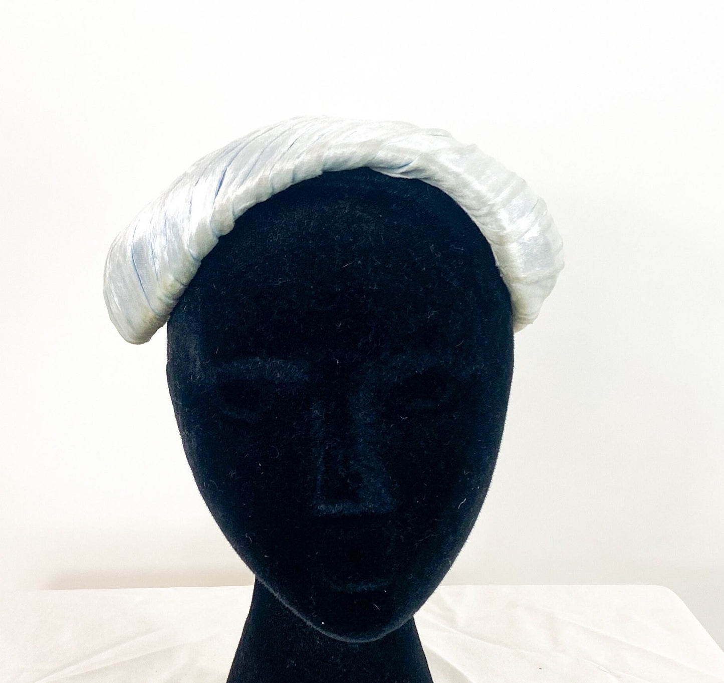 1950s Pale Blue Velvet & Sequin Hat, Adele Claire Fascinator