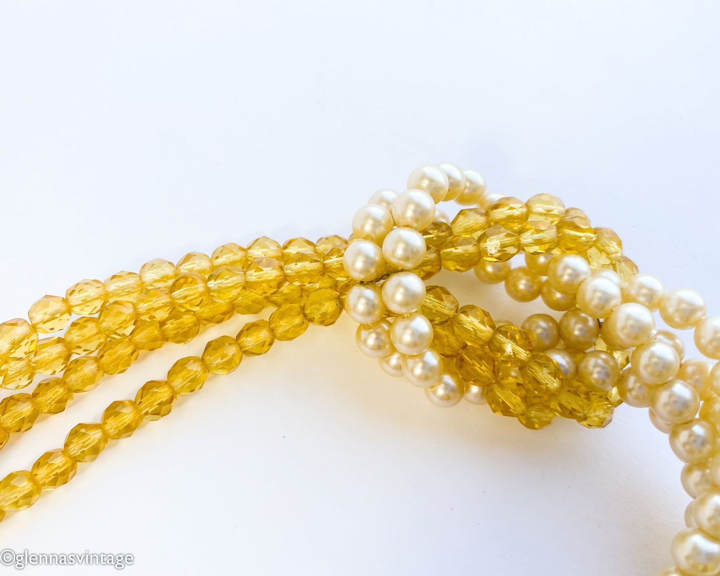 1950s Gold Crystal Necklace | 50s Crystal & Pearl Choker