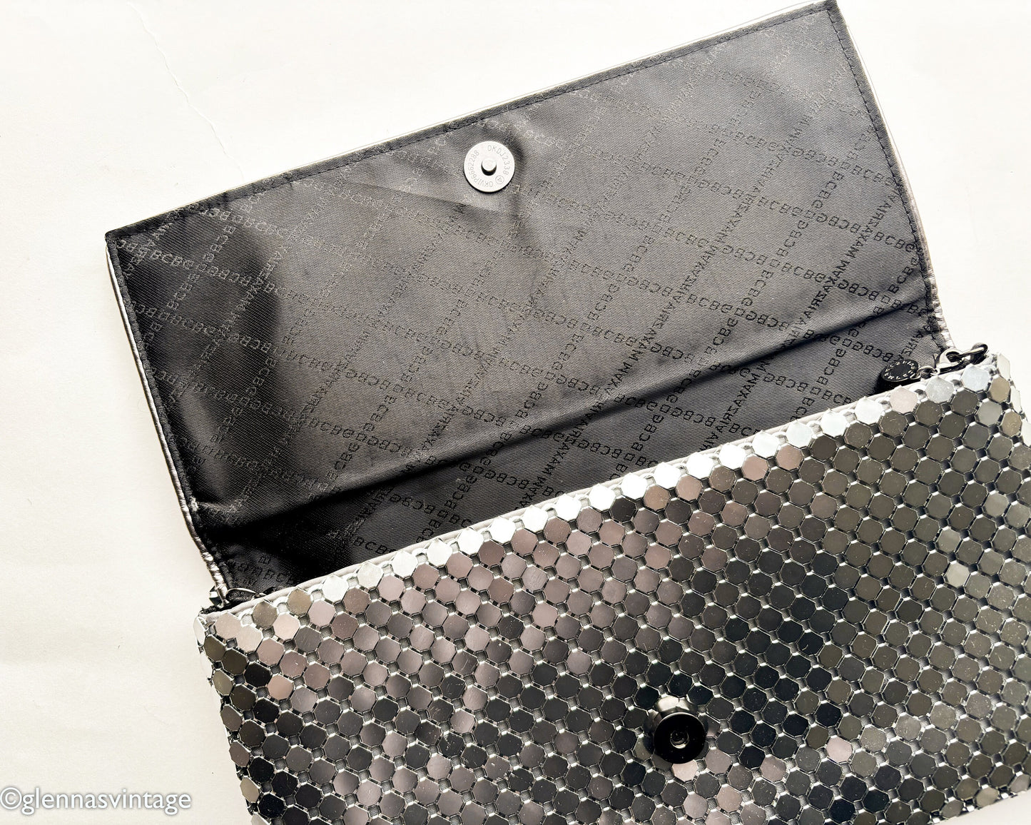 1980s BCBG MAXAZIRA Silver Mesh Clutch