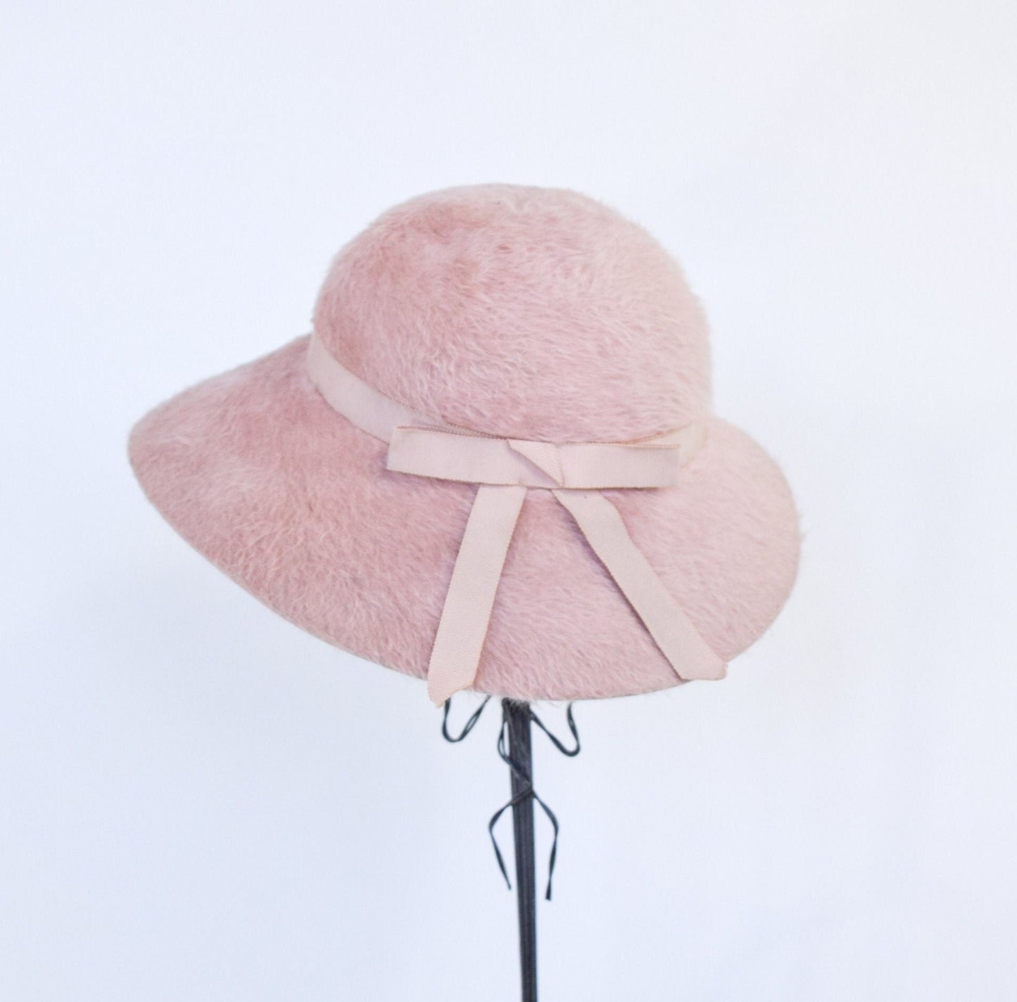 1950s Vintage Pink Mohair Hat by Neiman Marcus