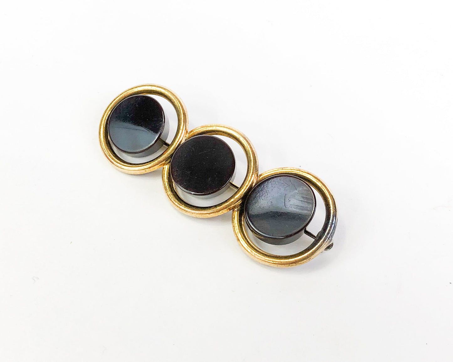 1940s Bakelite Bar Brooch | Brown Bakelite Pin