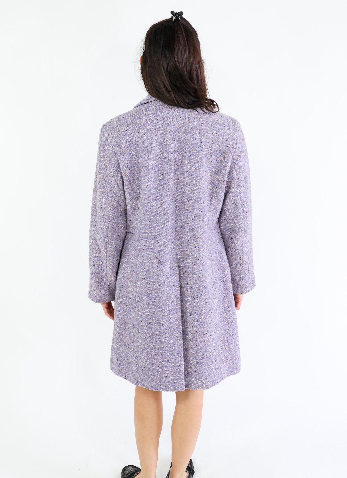 1960s Lavender Purple Wool Coat | 60s Lavender Scottish Wool Coat | Harris Tweed Scotland | Large