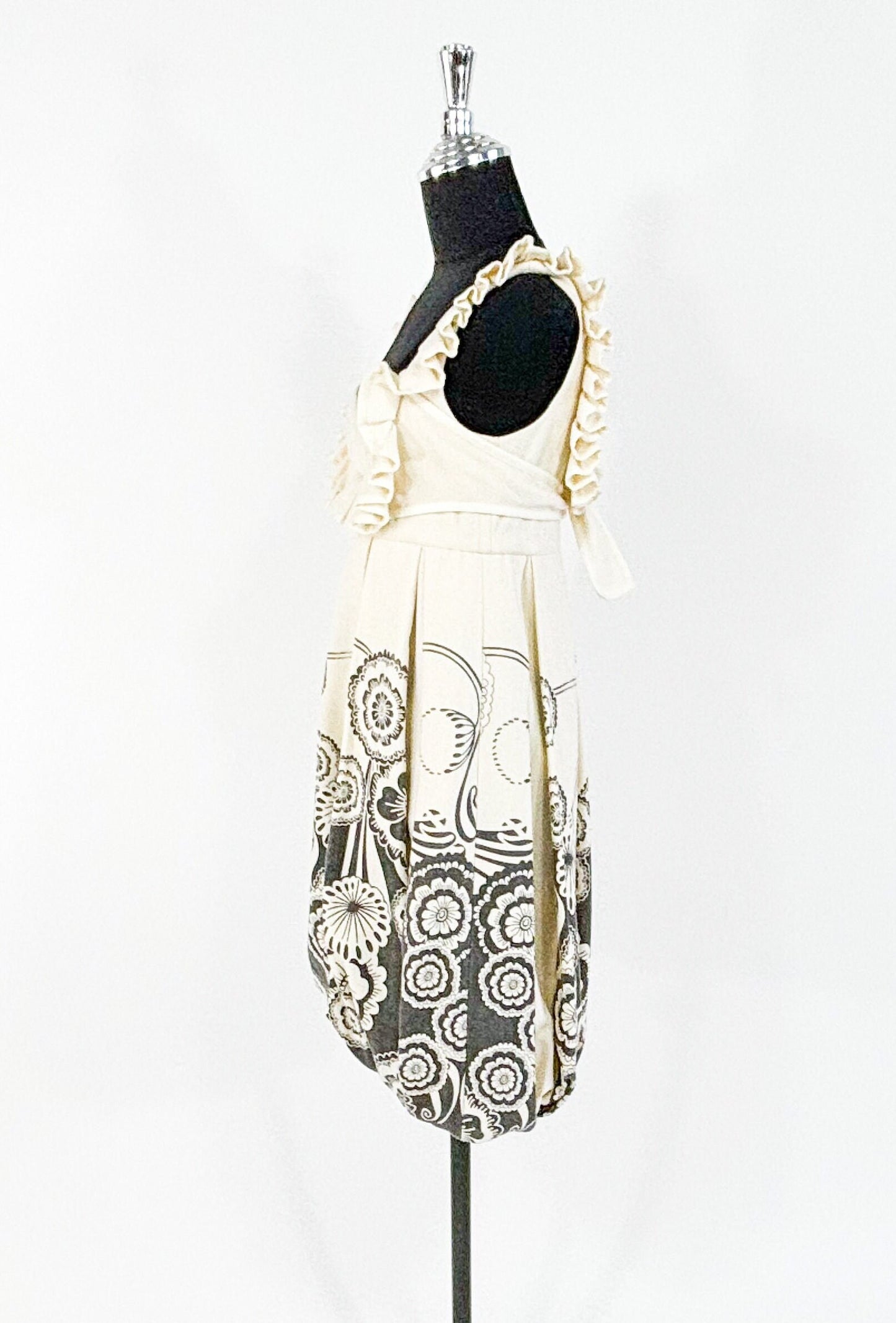 1990s White Wool Sleeveless Dress Sundress, Small