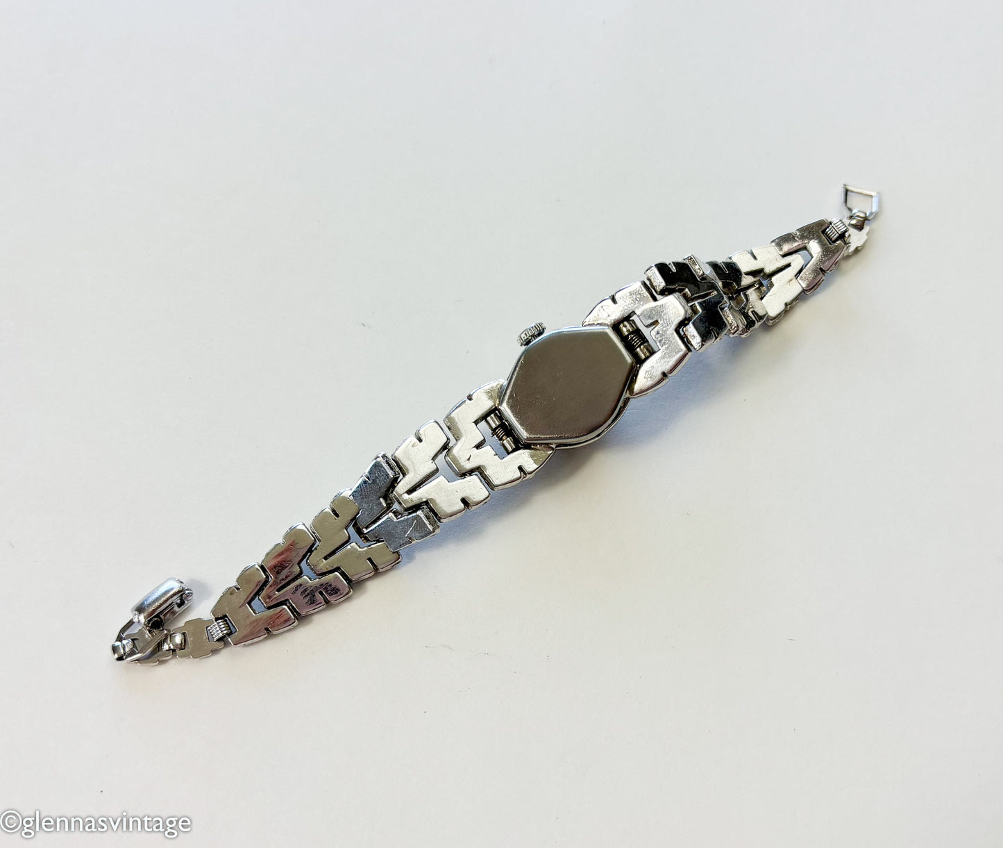 1930s Vintage Rhinestone Watch Bracelet, Art Deco Evening Glamour