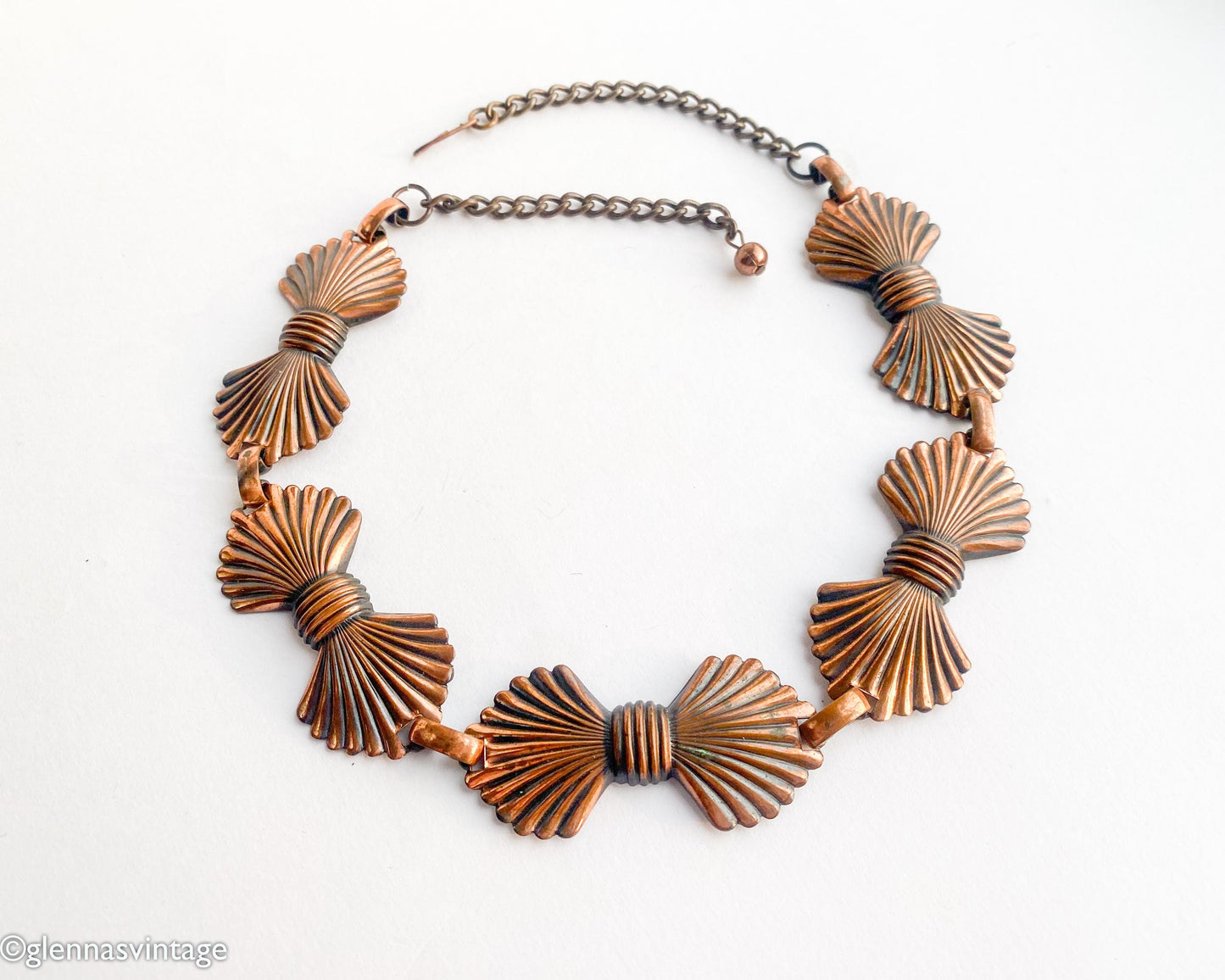 1950s Copper Necklace | Copper Bows Choker