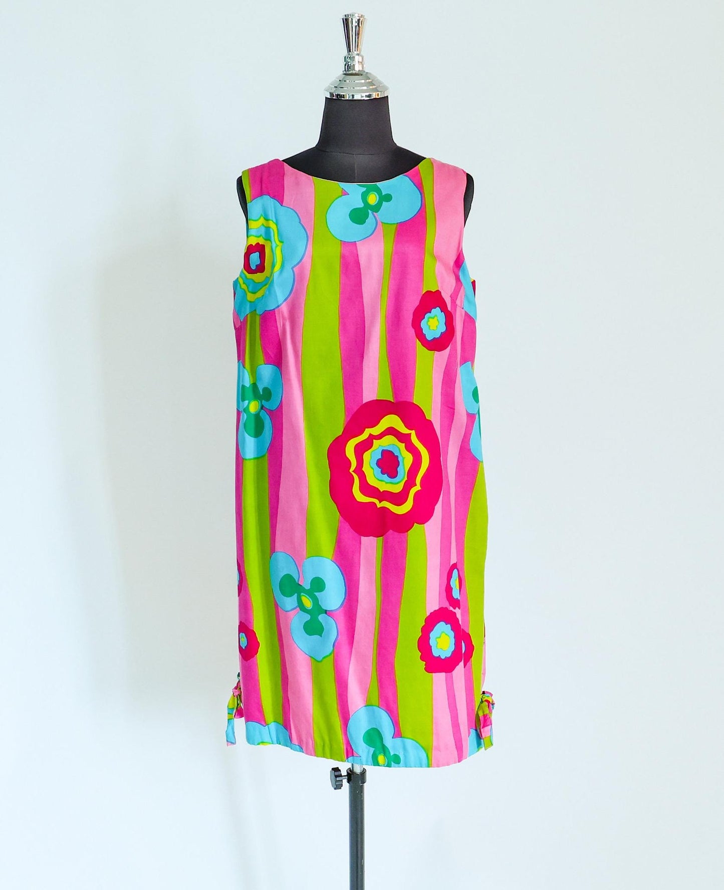 1960s Colorful Print Mini Dress