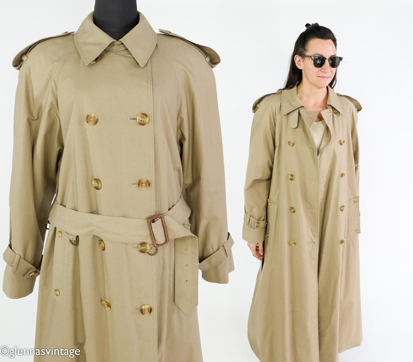 Aquascutum | 1970s Trench Coat | 70s Khaki Trench Coat | Aquascutum England | Medium