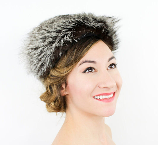 1950s Grey Raccoon Fur Hat