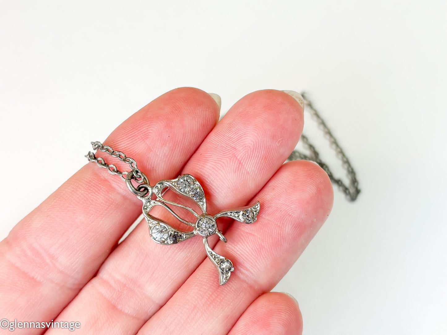 1930s Silver Delicate Necklace | Silver Pendant