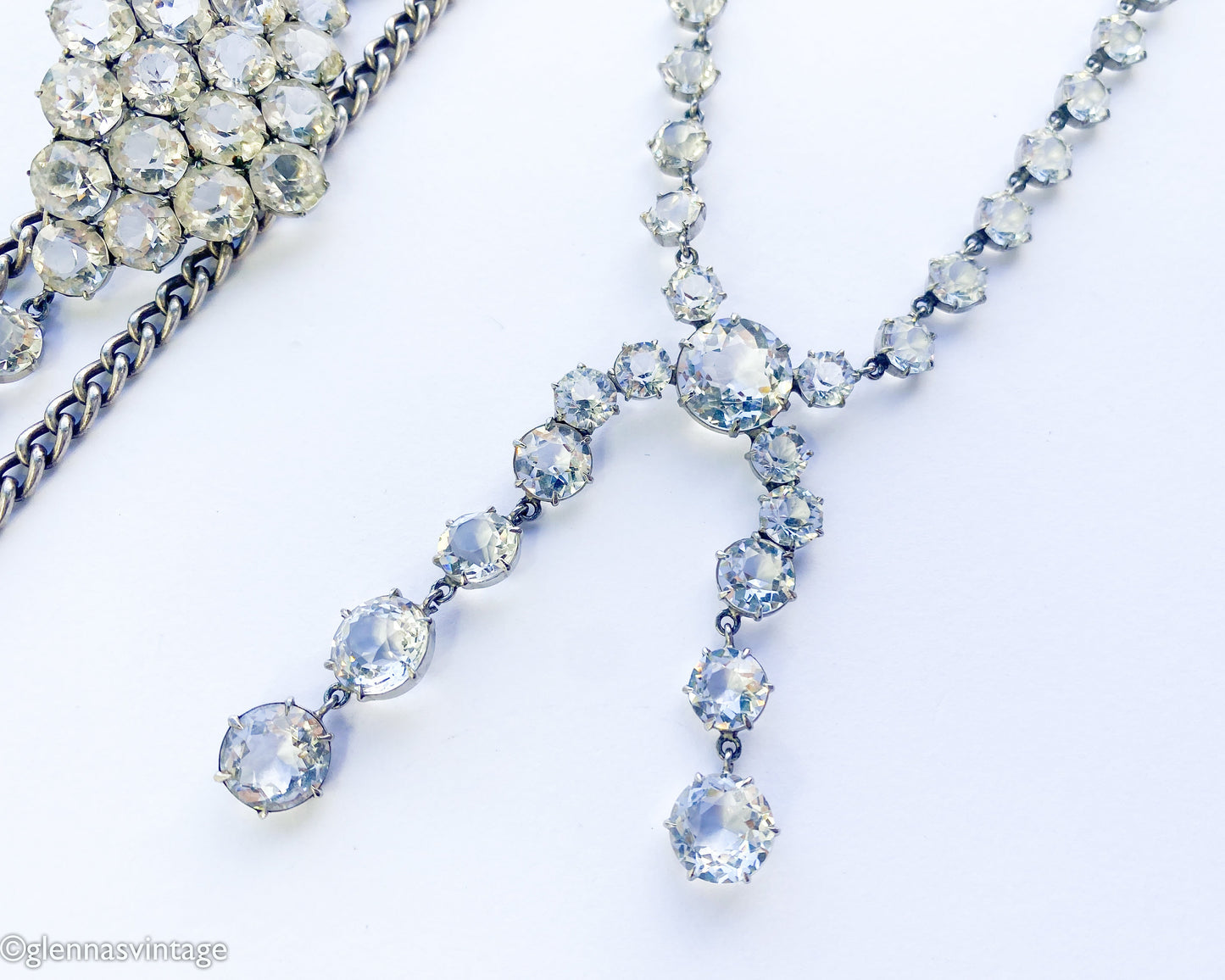 1940s Rock Crystal Necklace & Bracelet Jewelry Set
