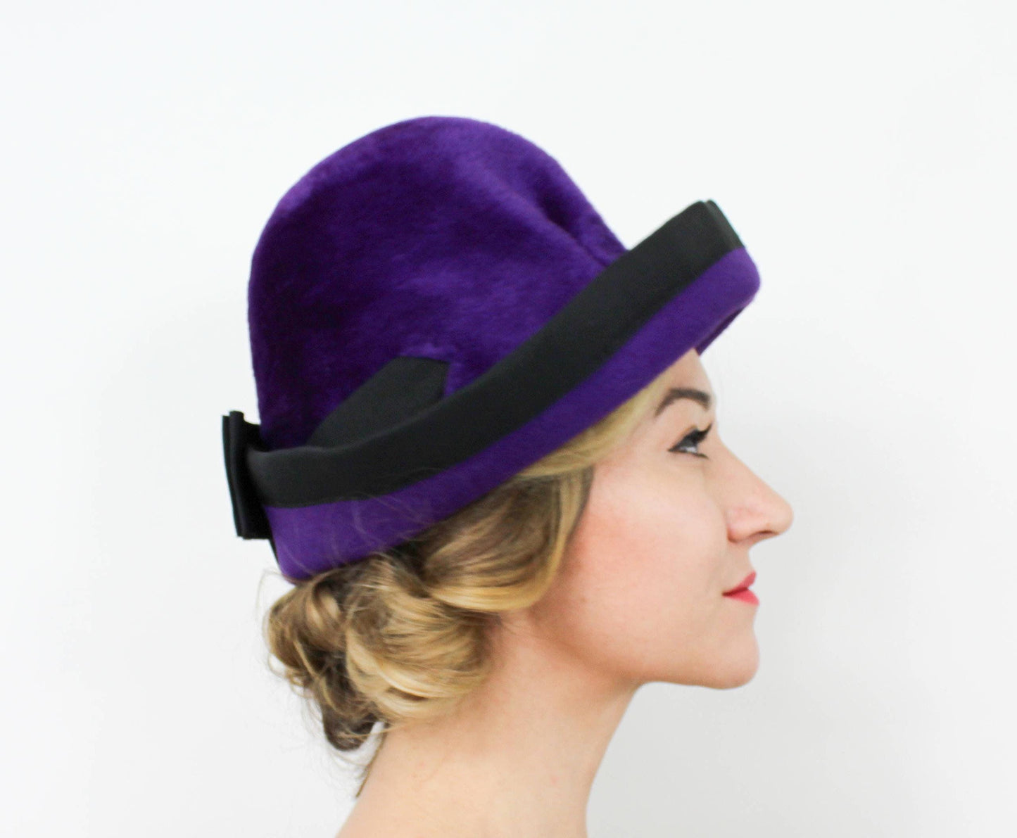 1960s Mr. John Jr. Purple Velour Hat