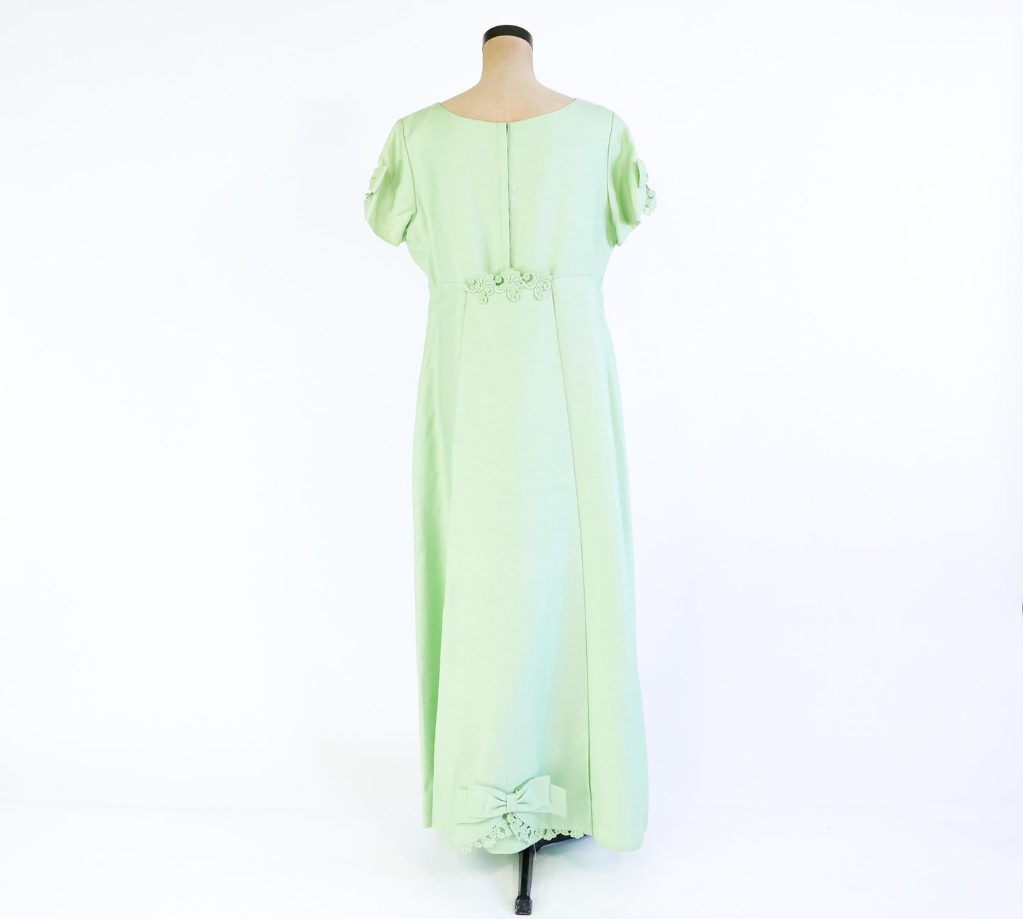 1960s Mint Green Evening Dress, 36" Waist