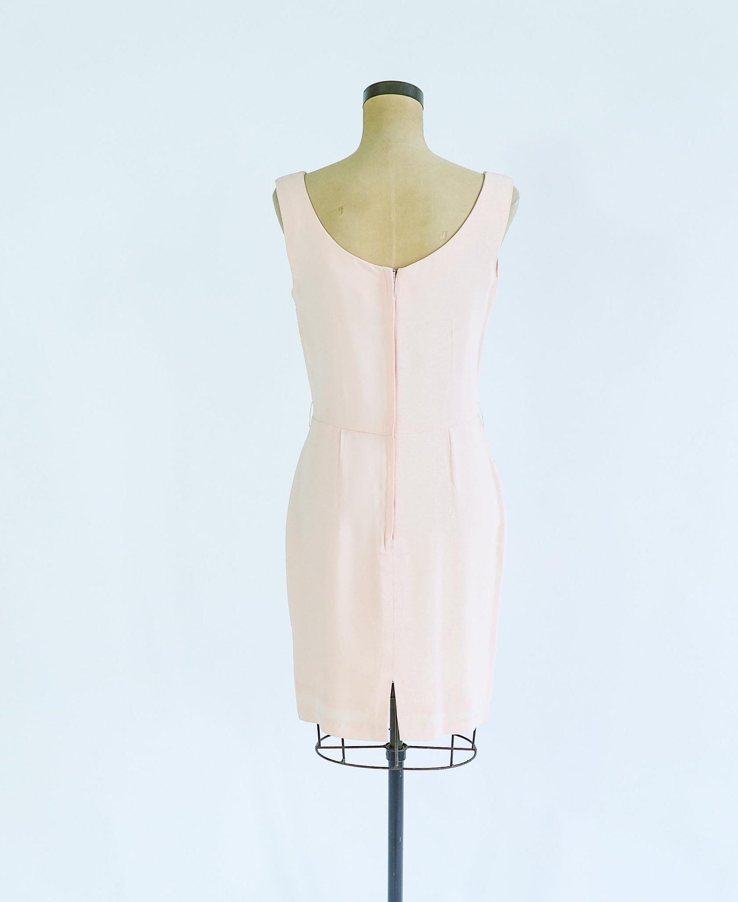 1960s Pink Rhinestone Sleeveless Dress, Medium