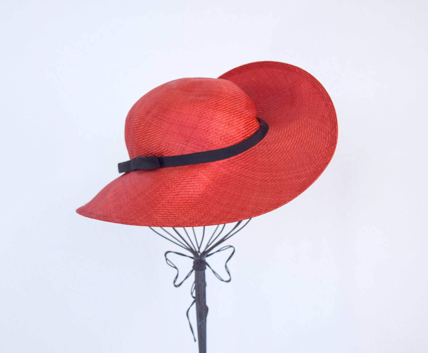 1980s Red Straw Sun Hat |