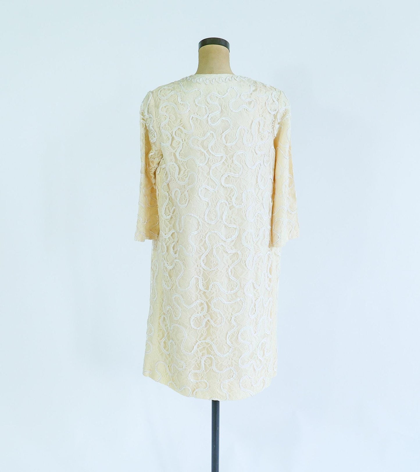 1960s White Lace Dress & Jacket Set, Medium