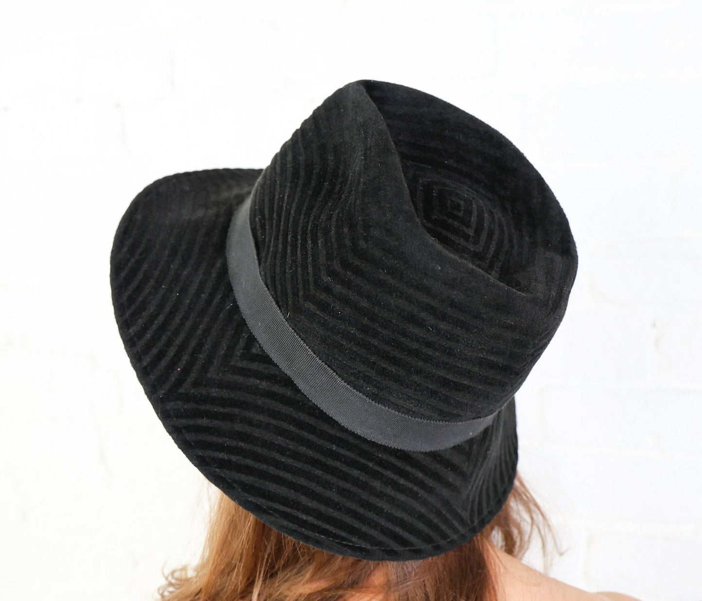 1960s Black Velvet Bucket Hat