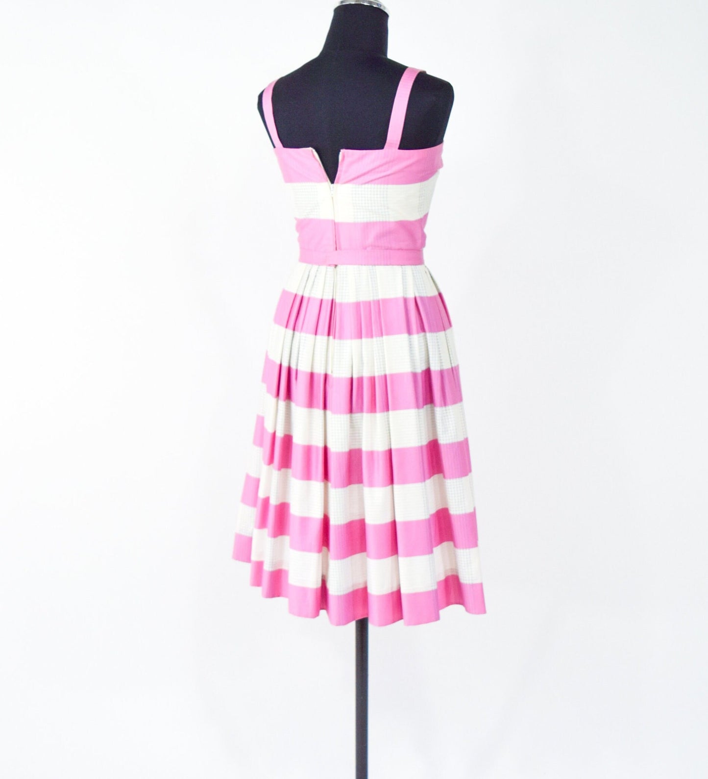 1950s Pink Stripe Sundress, Extra Small
