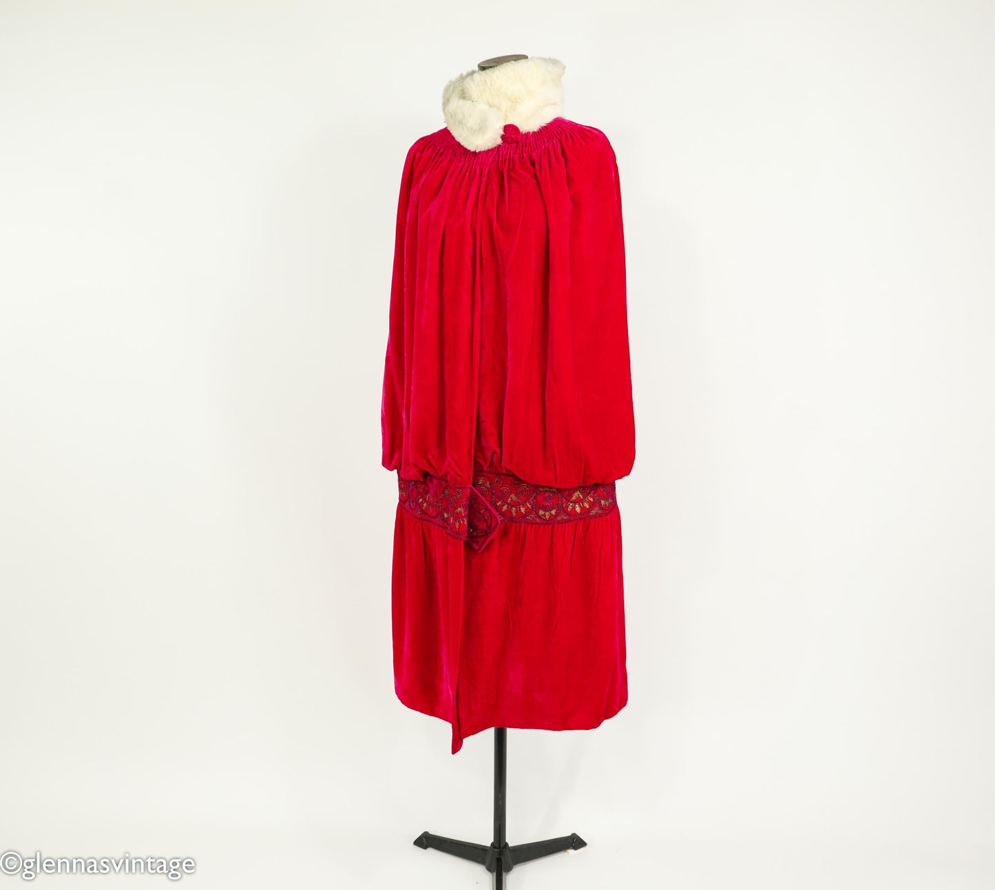 1900s Fuchsia Silk Velvet Cape, Antique Turn of the Century Evening Coat