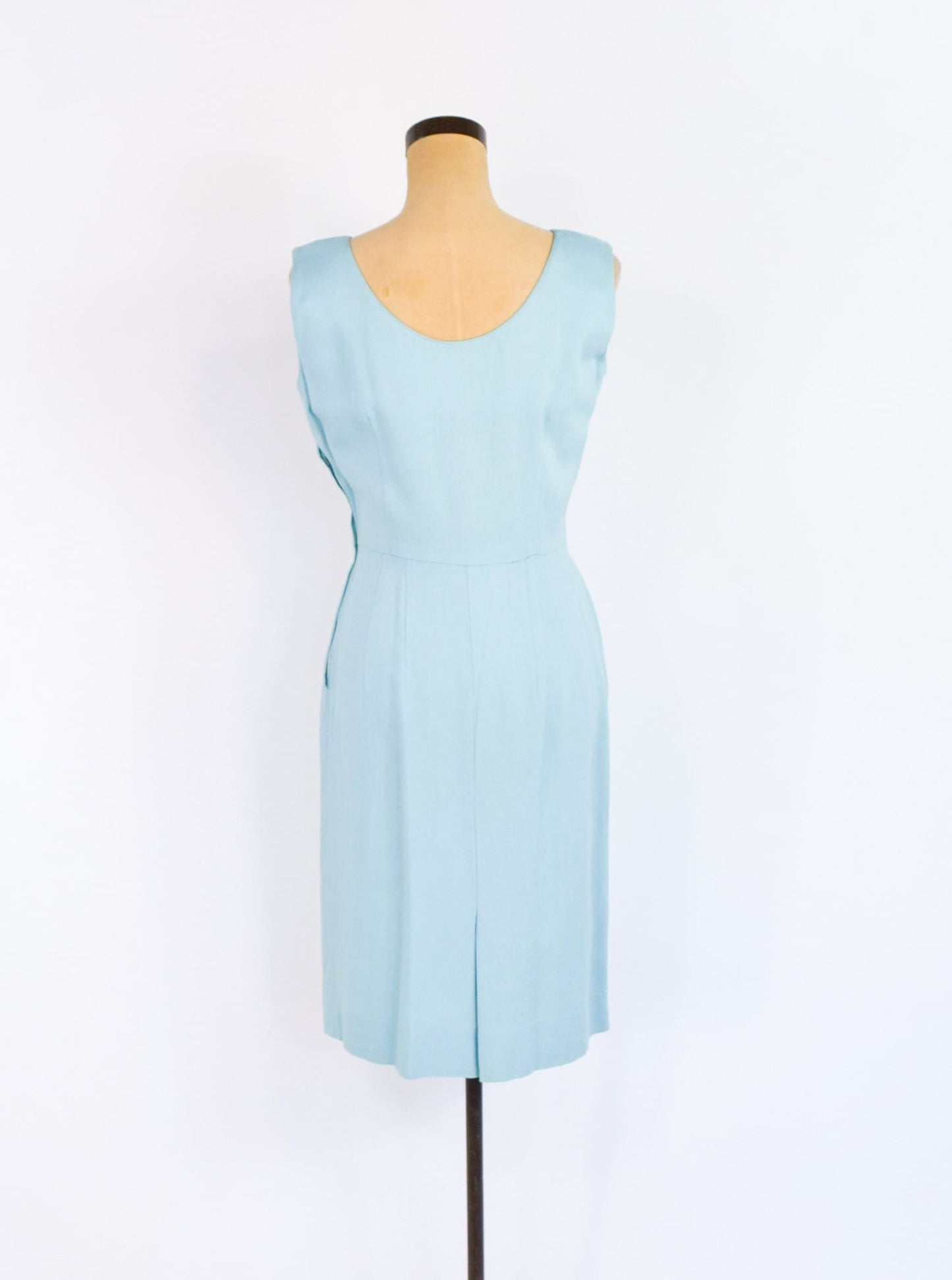 1950s Turquoise Sheath Dress & Beaded Jacket Set