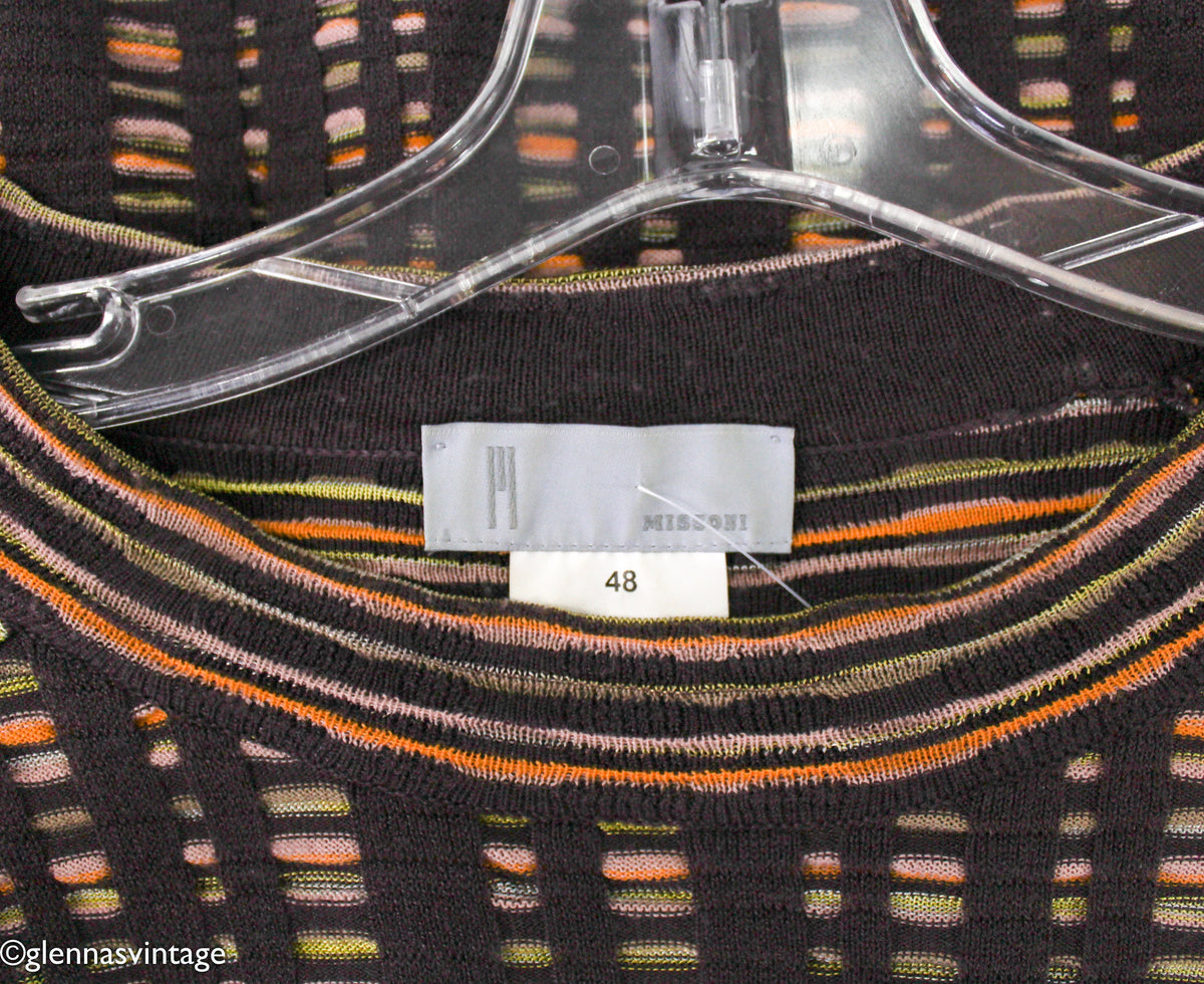1990s Missoni Brown Knit Stripe Sweater |, Large