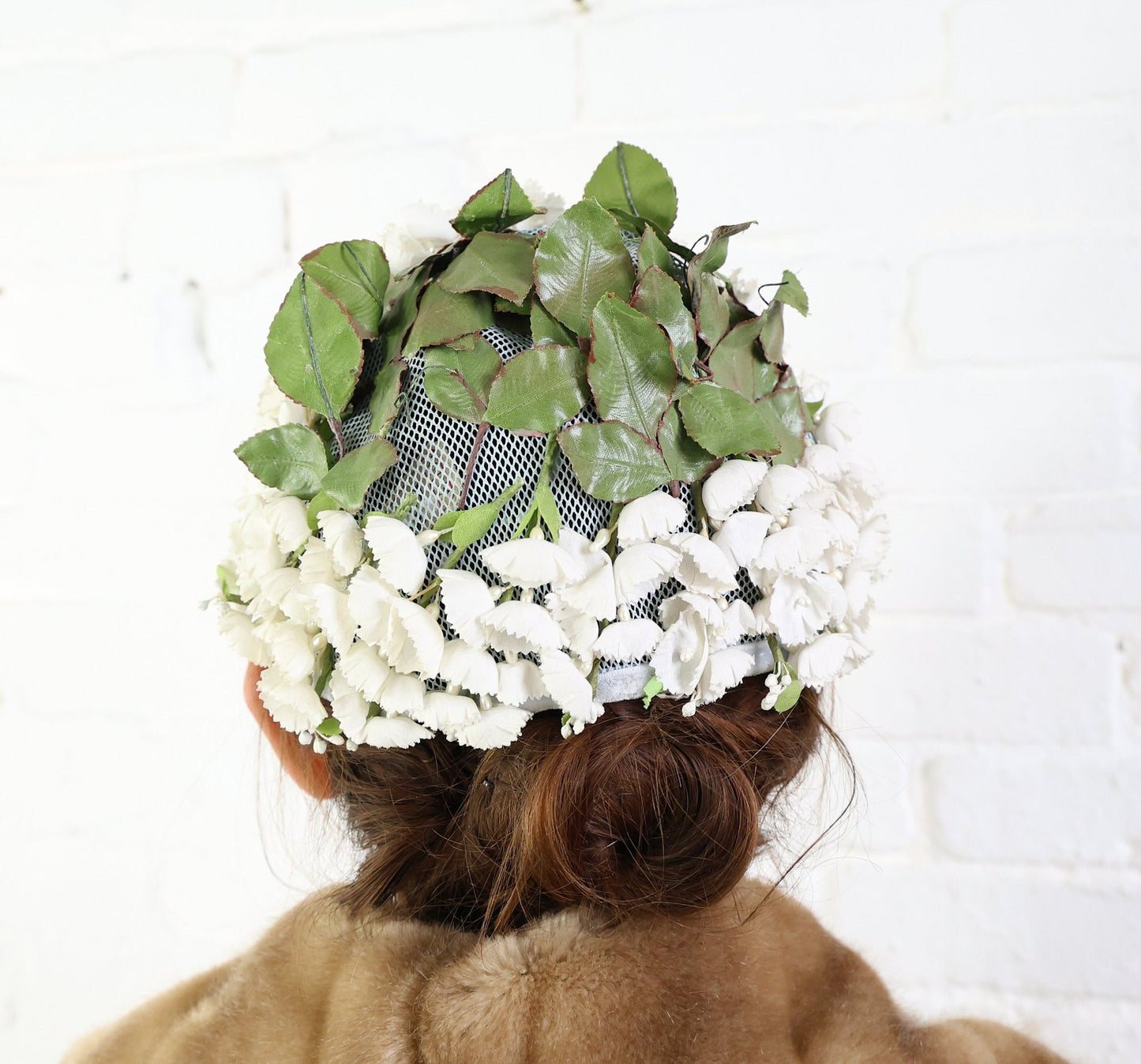 1950s White Flowers Fascinator Hat