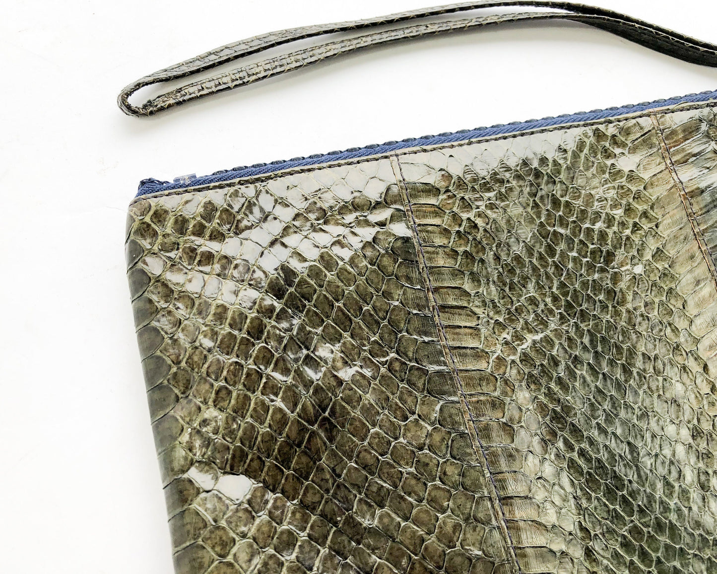 1980s Red Snakeskin Clutch | 1980s Olive Green Snakeskin Clutch