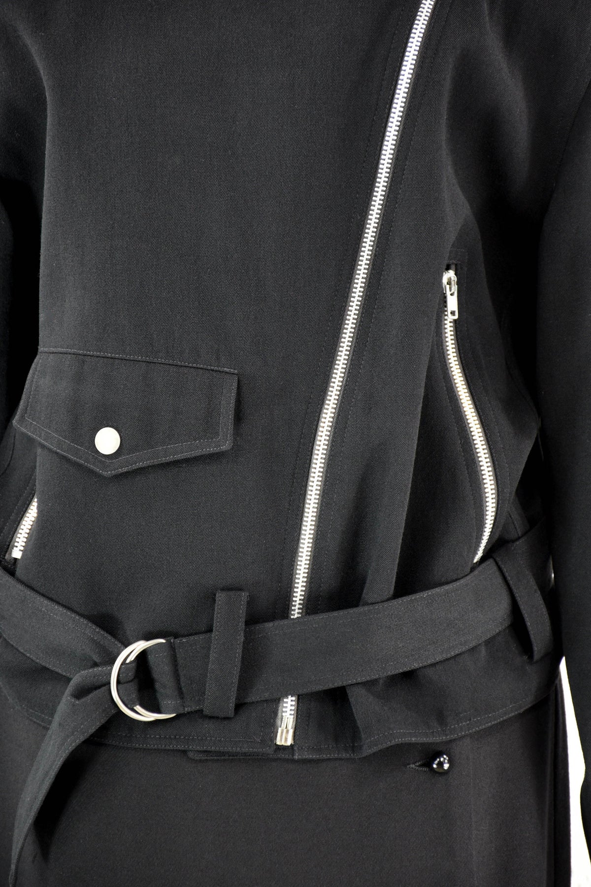 1980s Black Wool Motorcycle Jacket | Theodore Beverly Hills, Belted