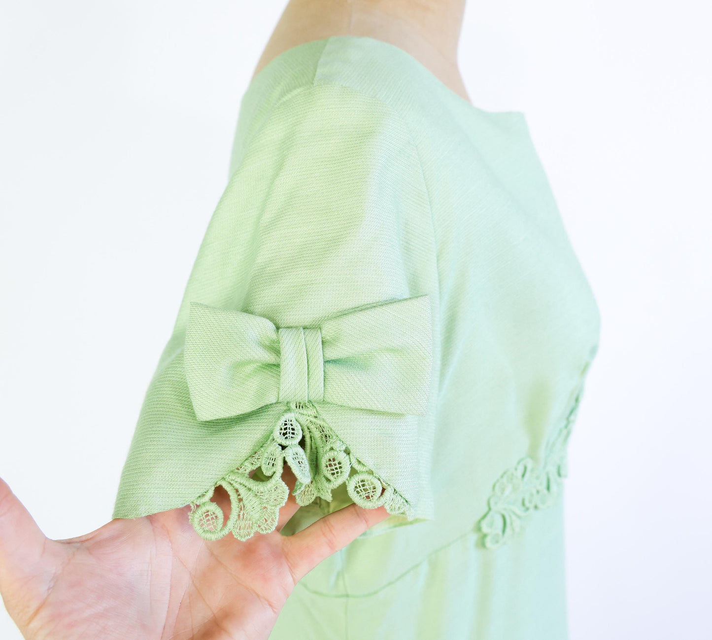 1960s Mint Green Evening Dress, 36" Waist