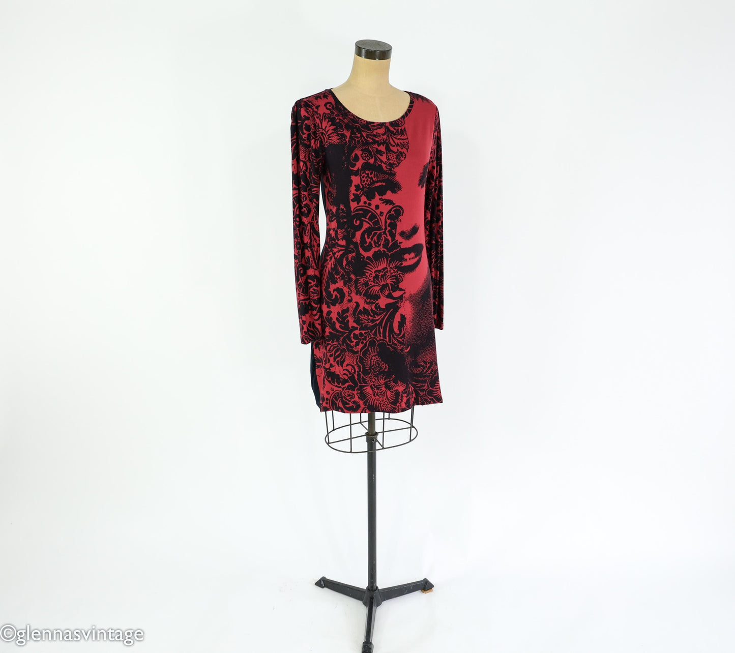 1990s Marilyn Monroe Dress | Desigual Red Graphic Shift, Medium