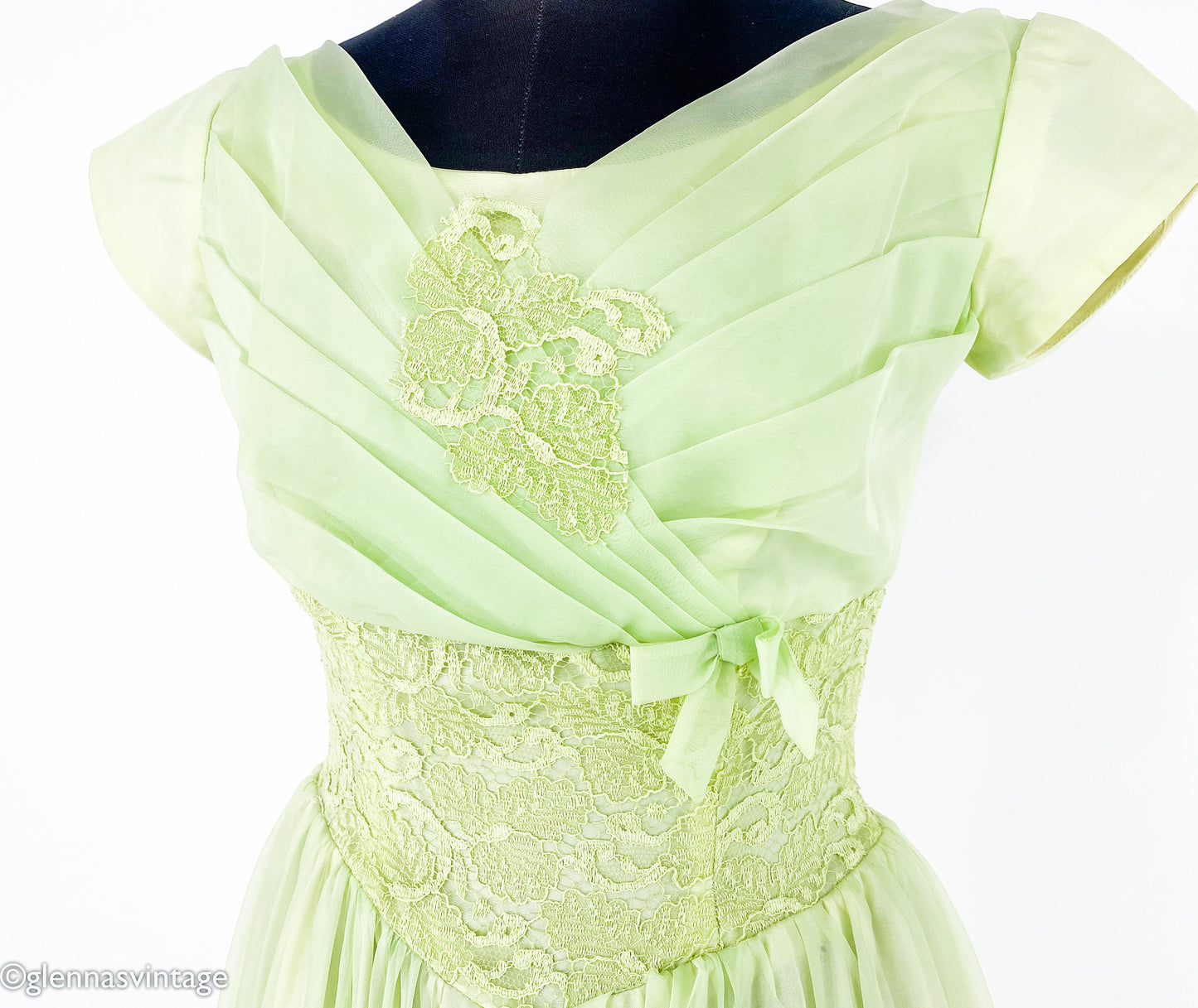 1950s Lime Green Evening Dress, Small