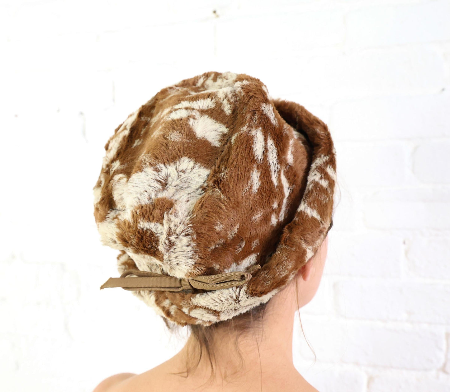 1960s Brown Faux Fur Bucket Hat