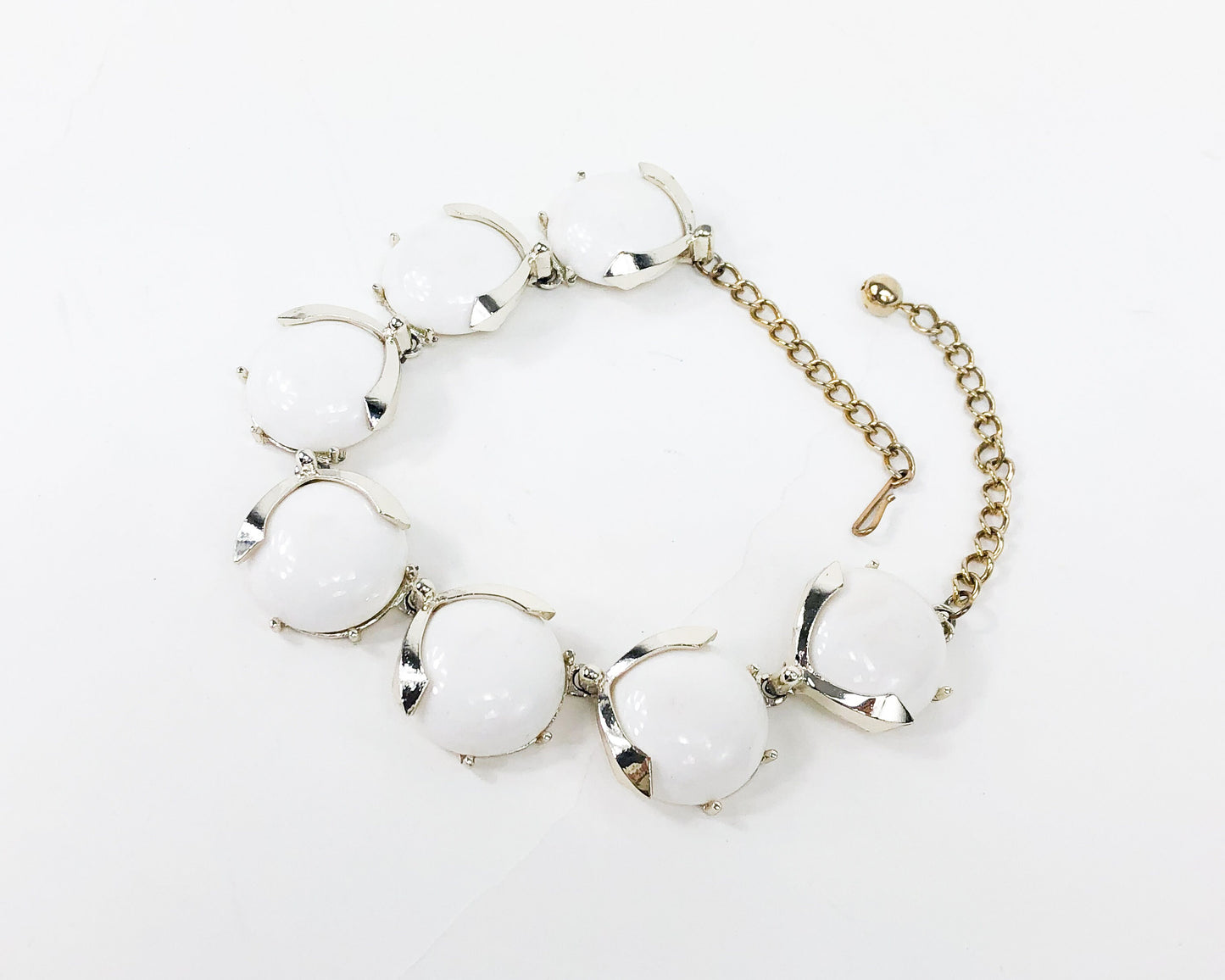 Coro | 1950s White Necklace  | 50s White Plastic Circles Choker | 50s White Plastic Necklace | Coro