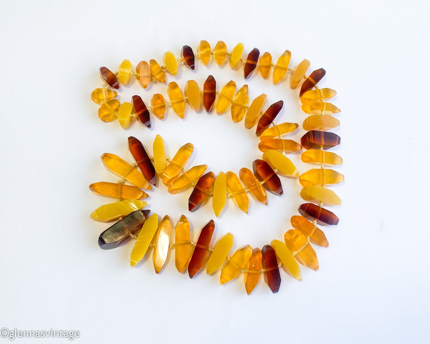 Vintage 1960s Chunky Plastic Necklace | Yellow, Gold & Brown Beads