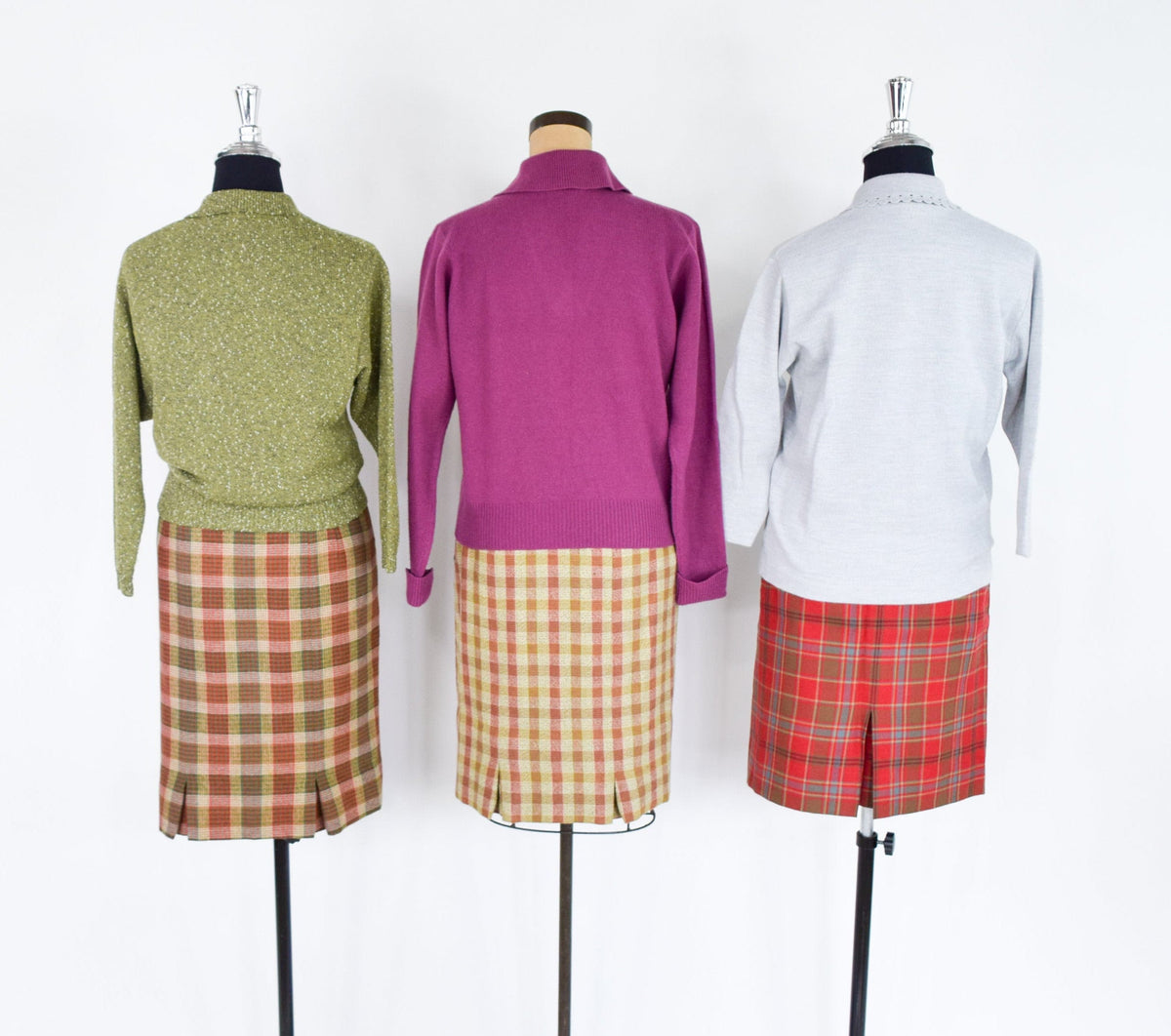 1960s Plaid Pencil Skirts | Scottish Wool Skirts | Scotland