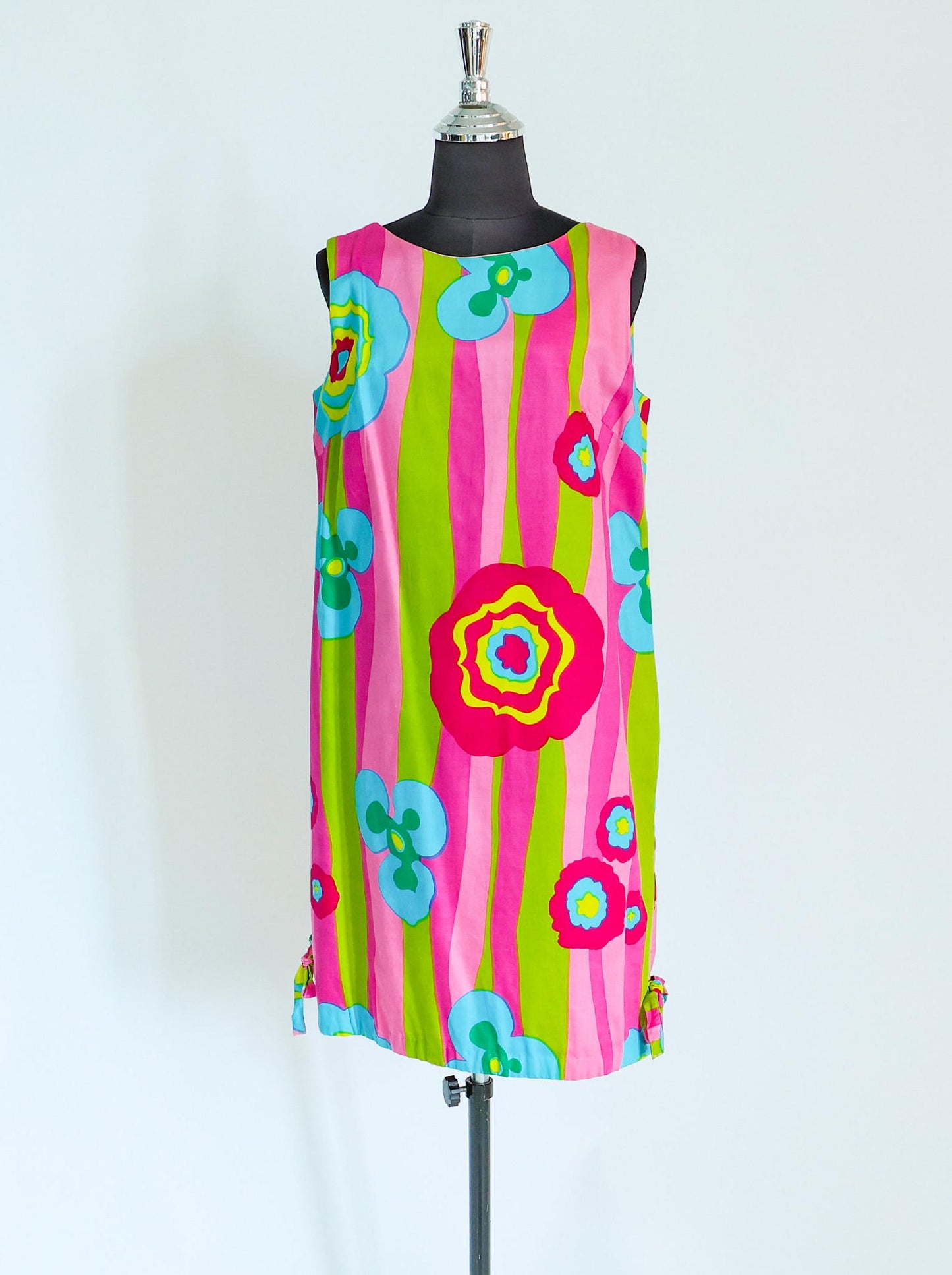 1960s Colorful Print Mini Dress