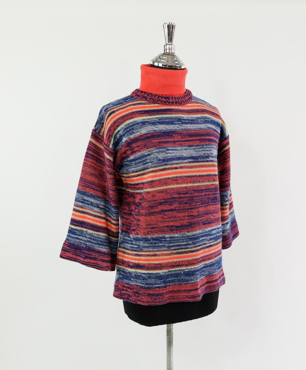 1970s Colorful Stripe Pullover Sweater, Medium