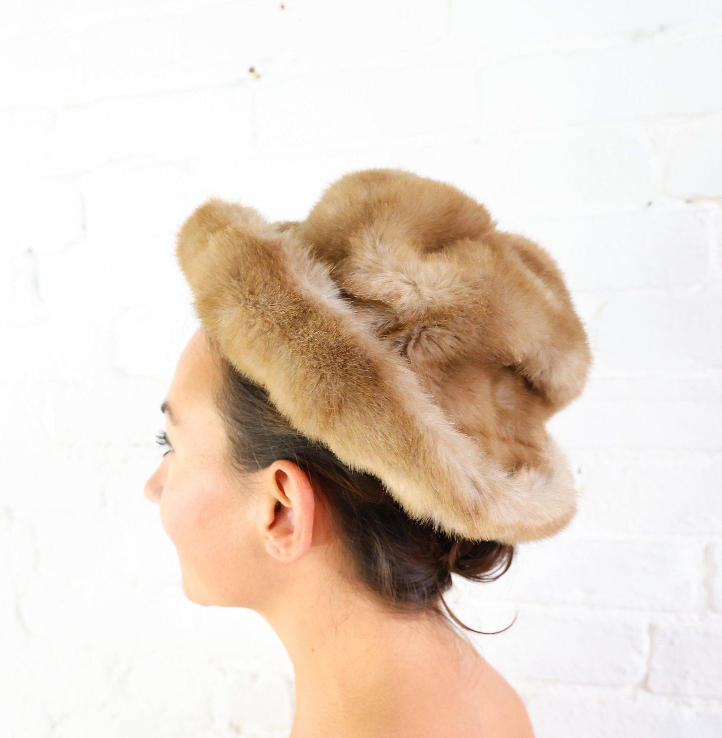1960s Jackie O Faux Fur Hat