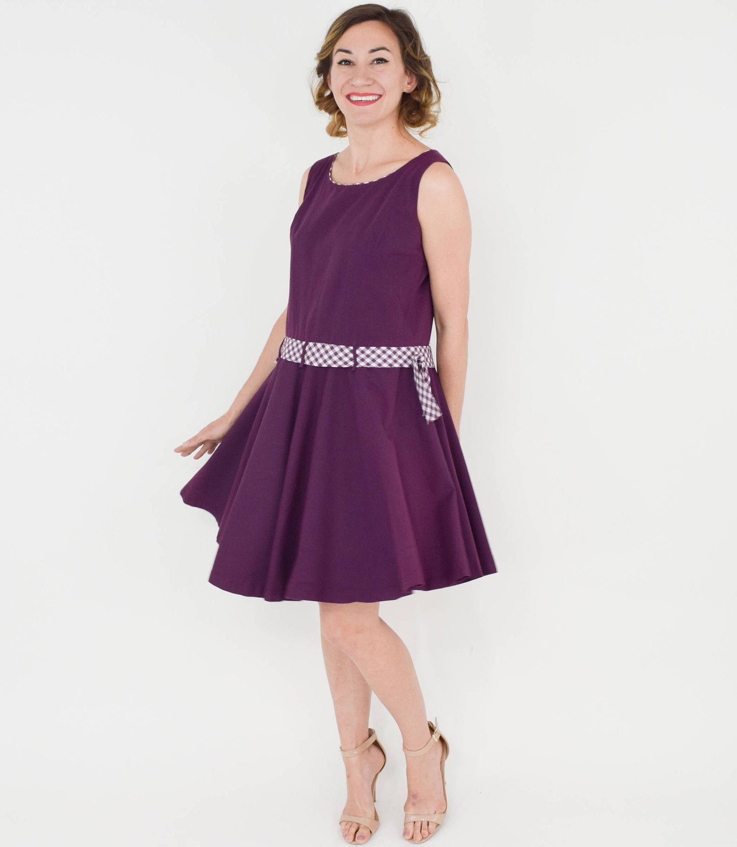 1950s Purple Cotton Sundress, Medium
