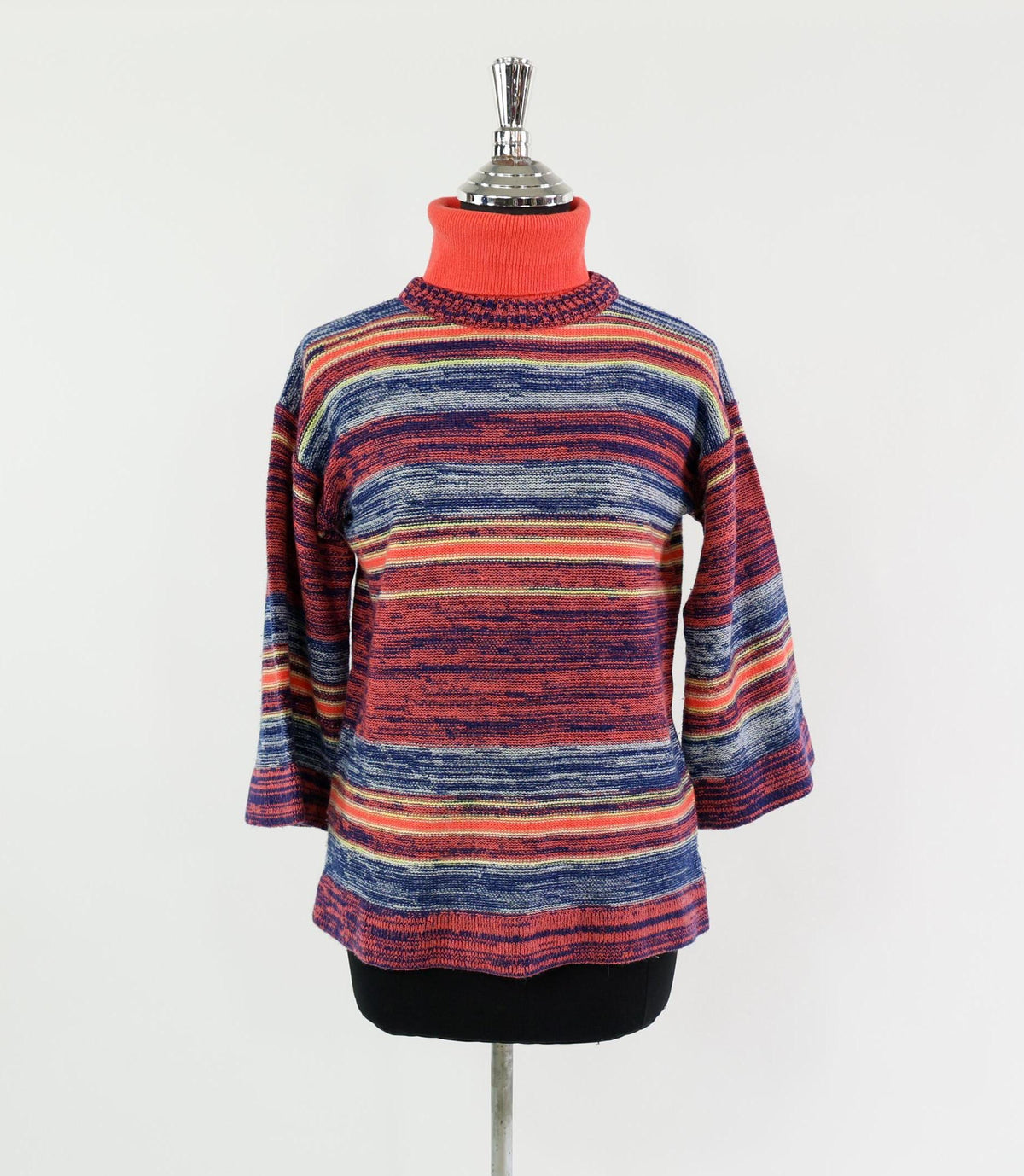 1970s Colorful Stripe Pullover Sweater, Medium