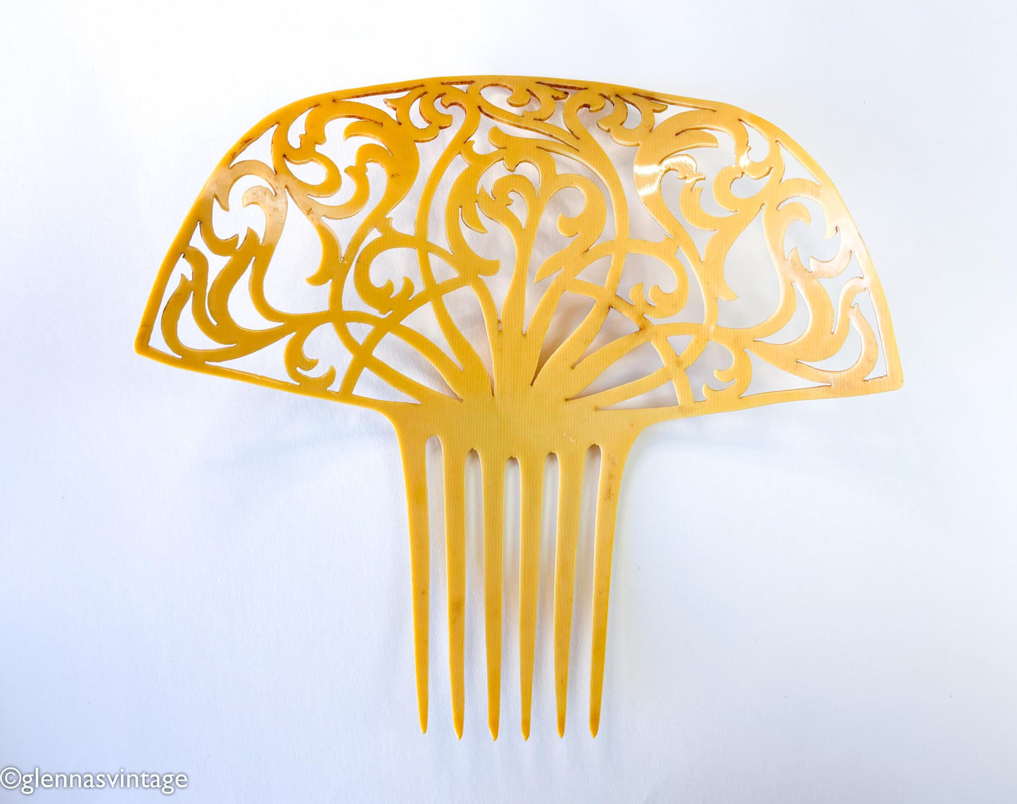 1920s Art Deco Hair Ornament | Celluloid Spanish Style Hair Comb