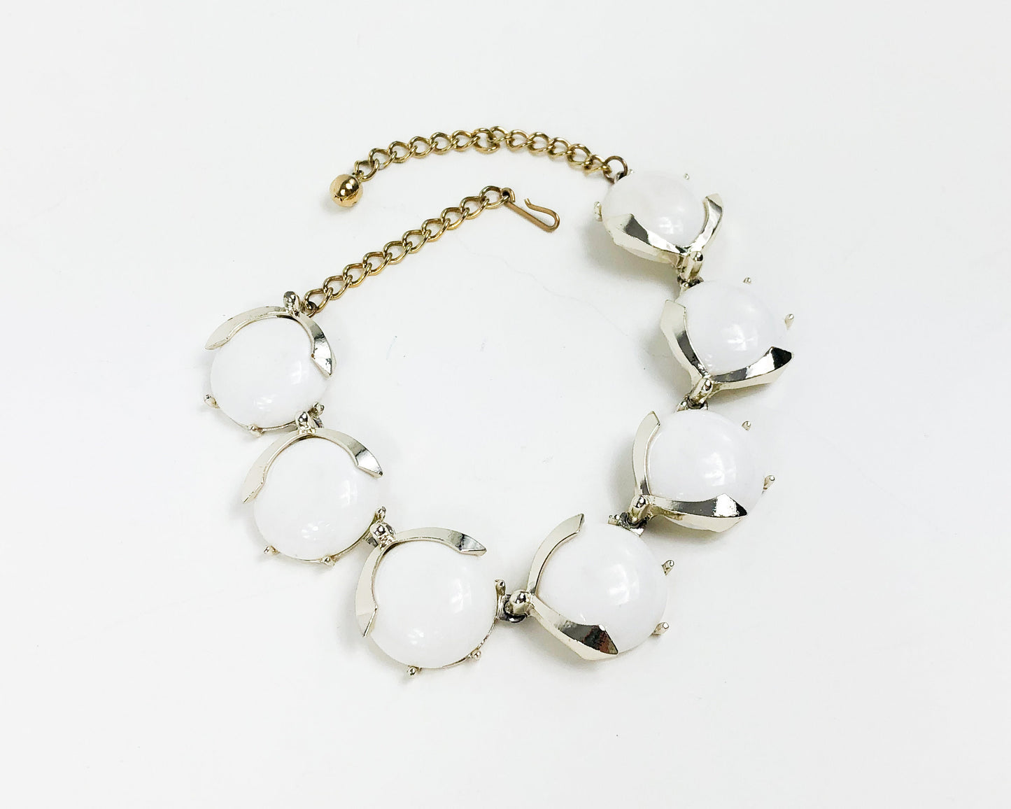 Coro | 1950s White Necklace  | 50s White Plastic Circles Choker | 50s White Plastic Necklace | Coro