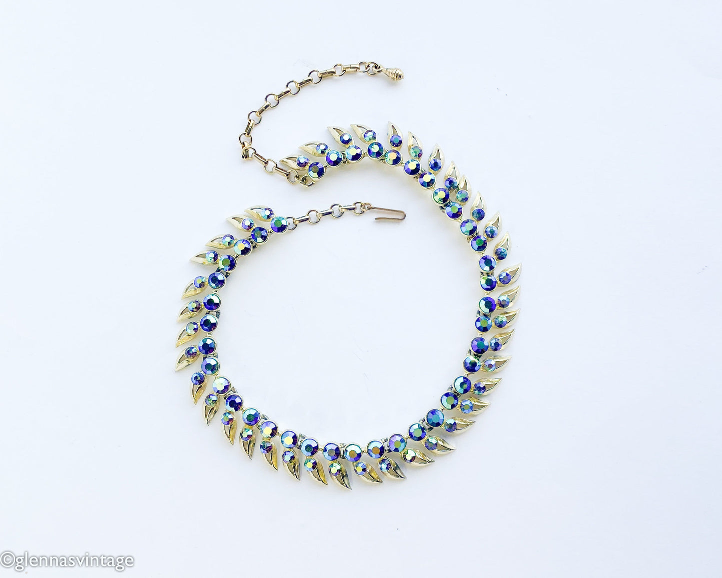 Kramer | 1950s Rhinestone Necklace | 50s Aurora Borealis Necklace | Kramer