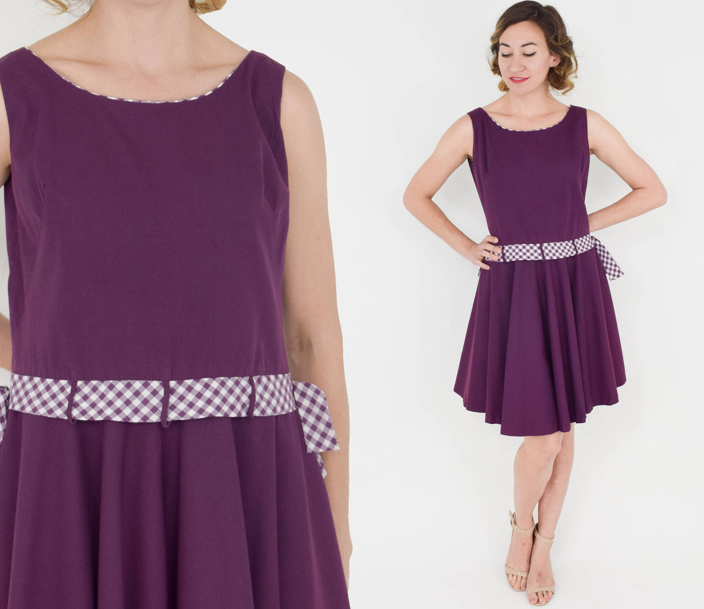 1950s Purple Cotton Sundress, Medium