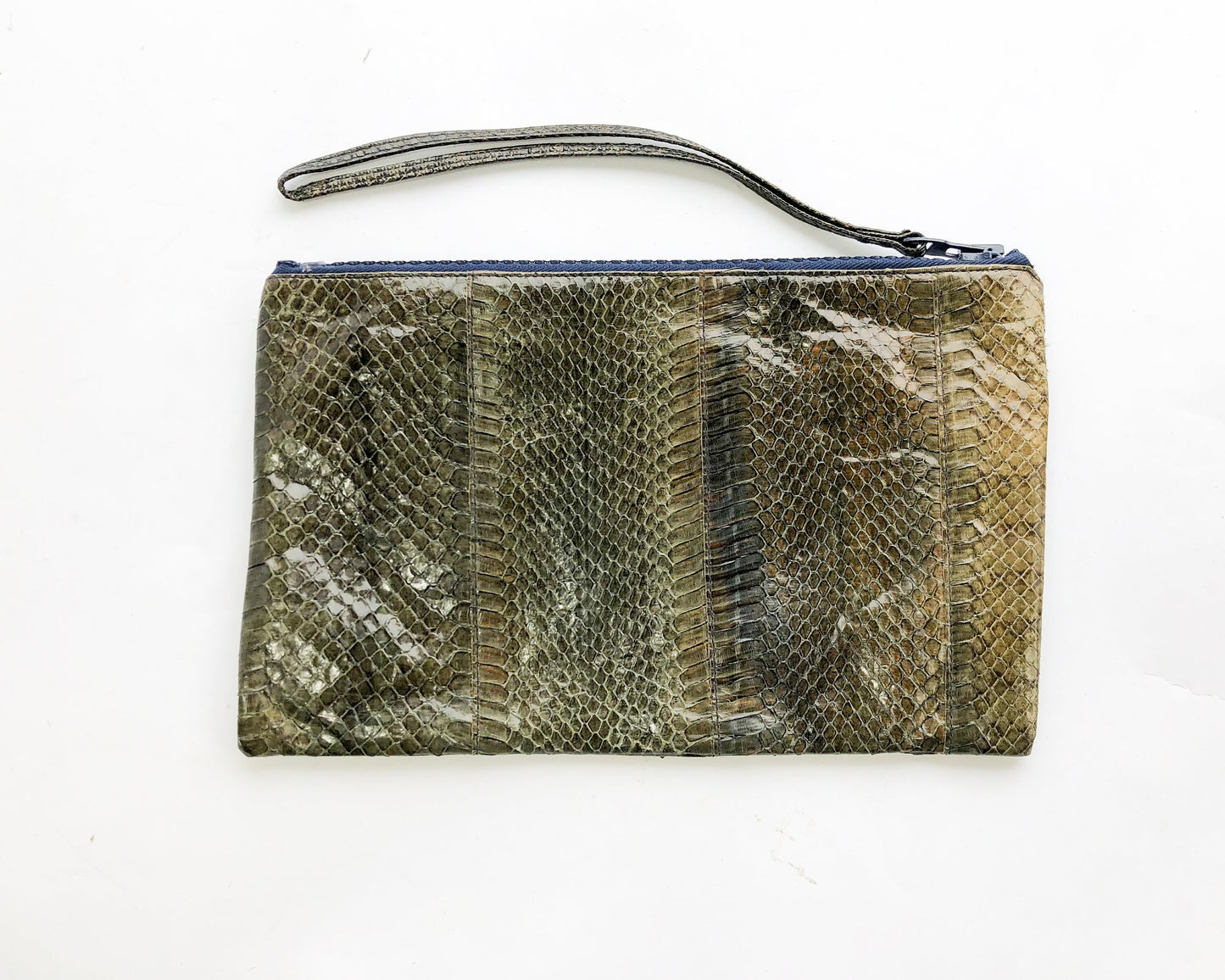 1980s Red Snakeskin Clutch | 1980s Olive Green Snakeskin Clutch