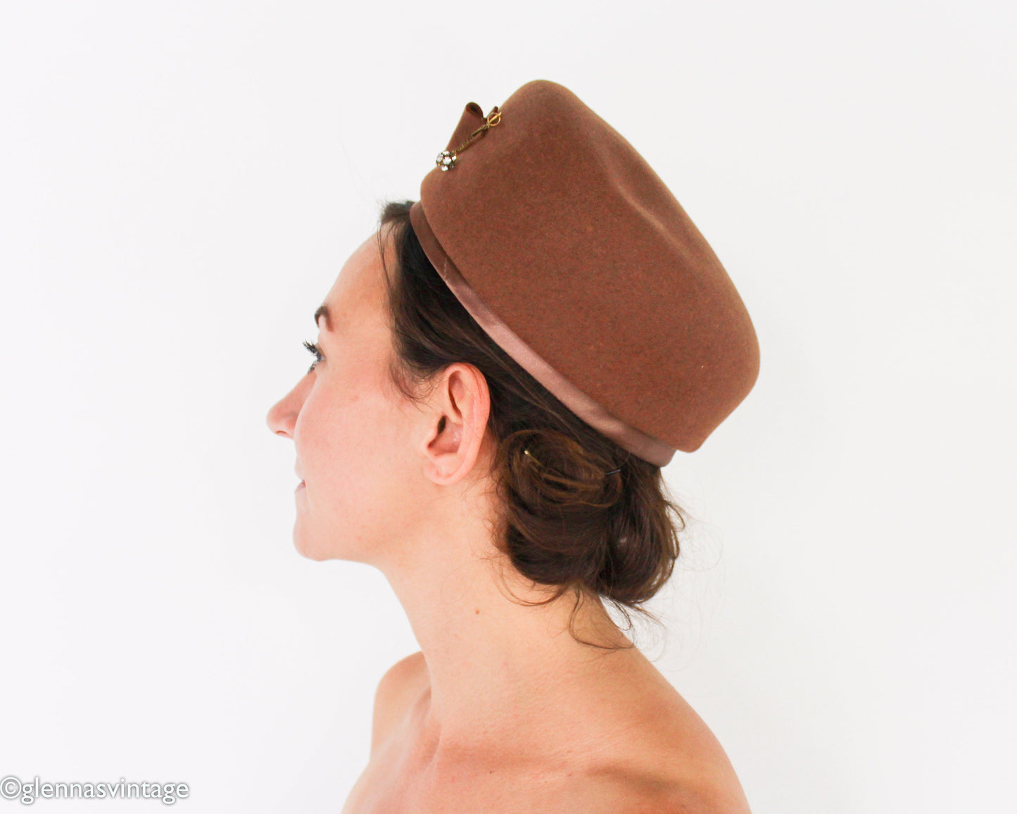 1960s Brown Wool Hat
