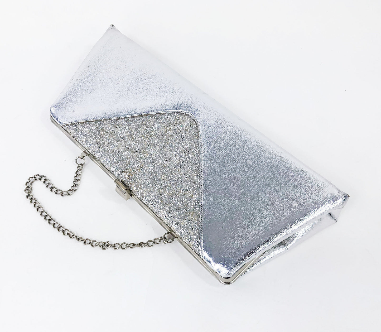 | Metallic Faux Leather Evening Bag