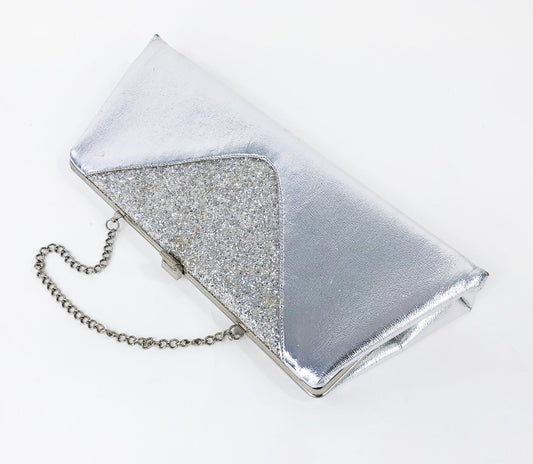 | Metallic Faux Leather Evening Bag